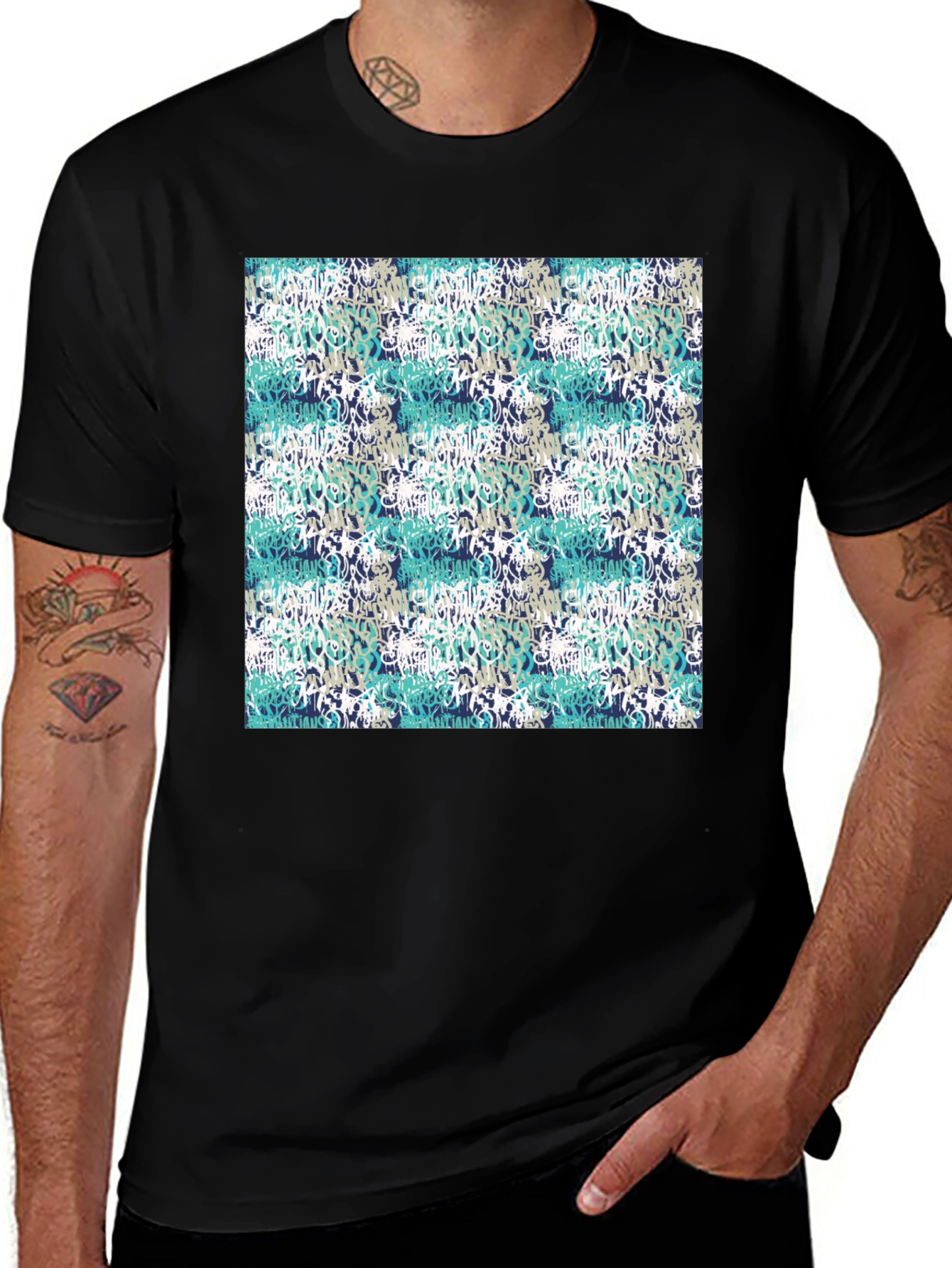 Graffiti Print Black T-Shirt - Urban Style
