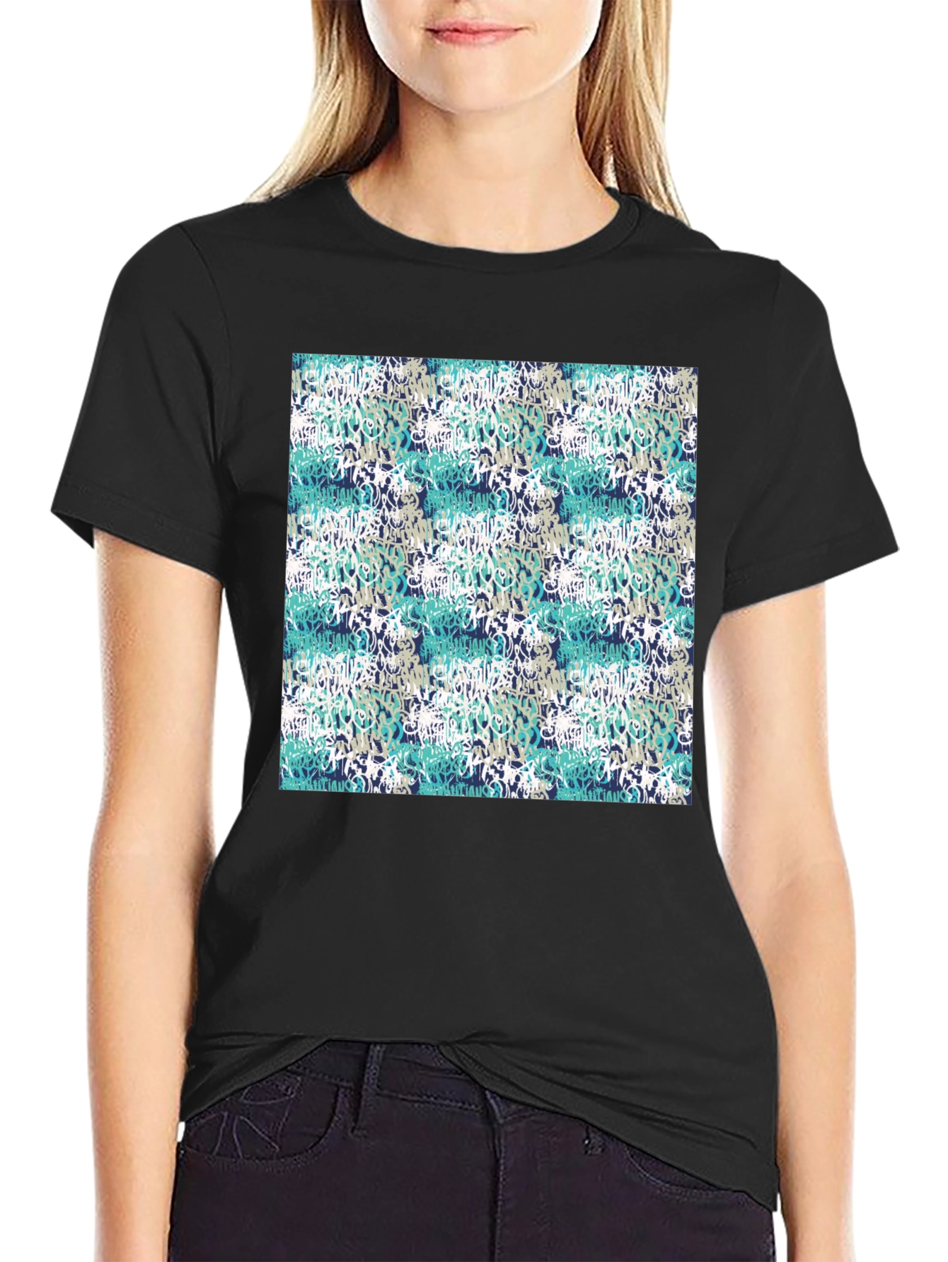 Graffiti Print Black T-Shirt - Urban Style