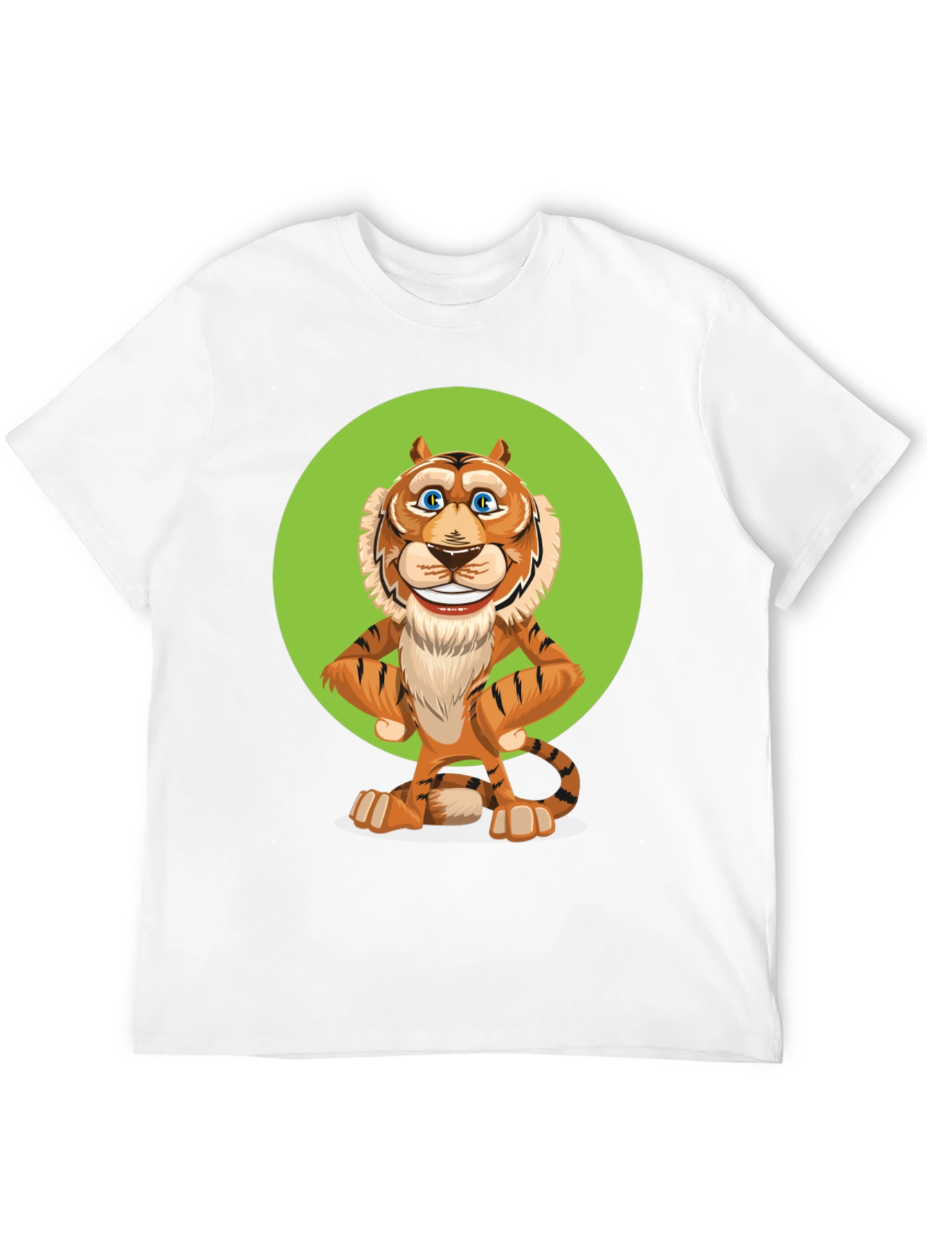 Cartoon Tiger Graphic Tee - Unisex Black T-Shirt