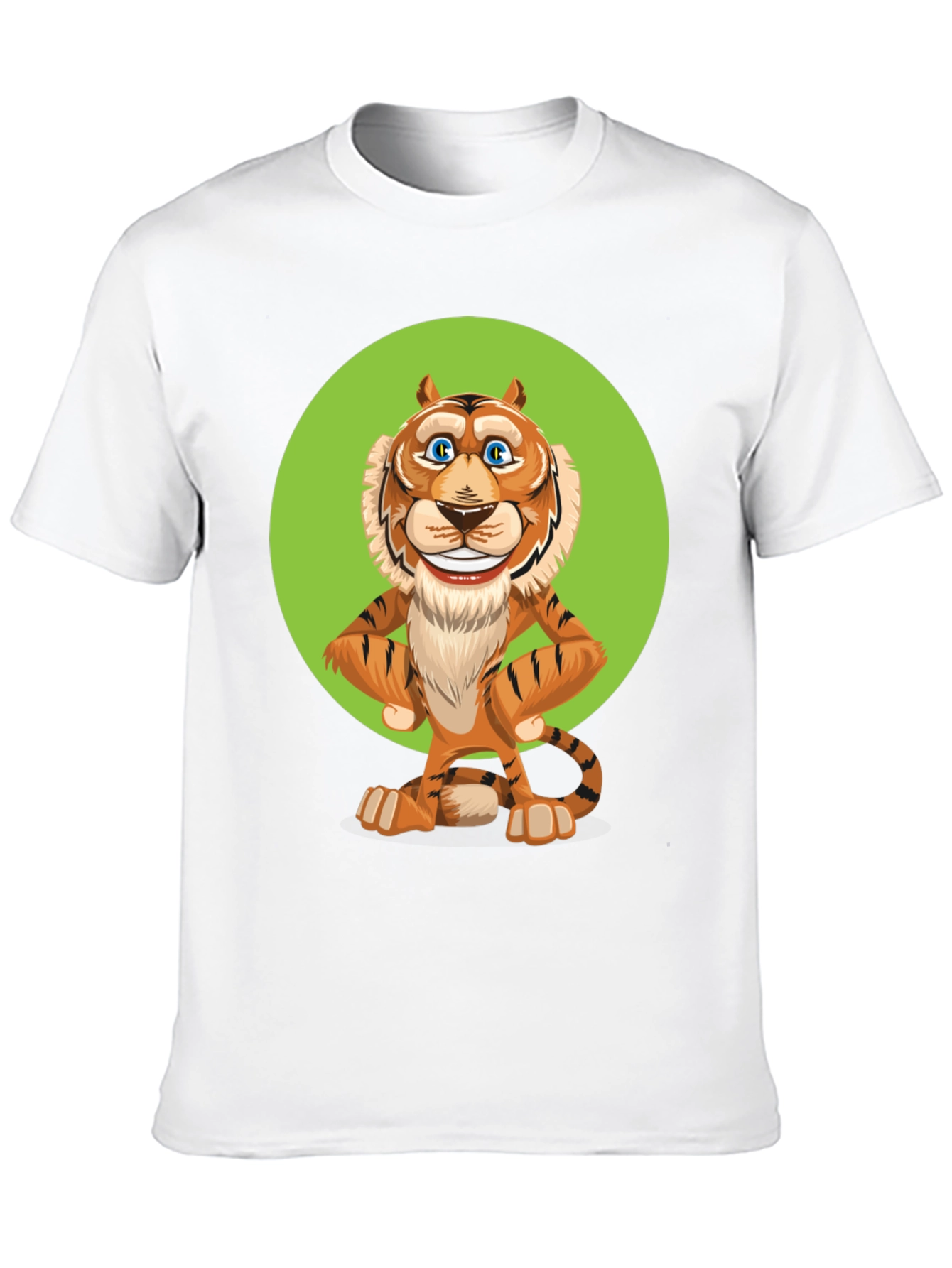 Cartoon Tiger Graphic Tee - Unisex Black T-Shirt