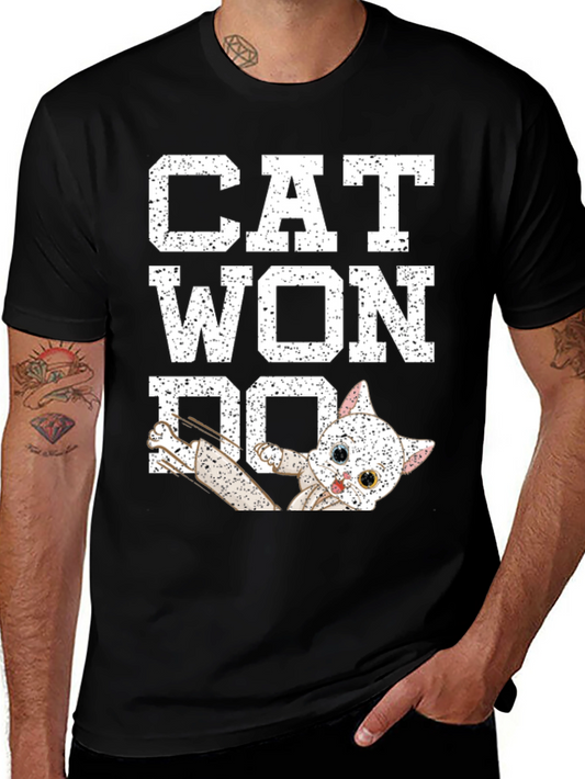 Cat Won Do Black T-Shirt Funny Karate Martial Arts Graphic Tee
