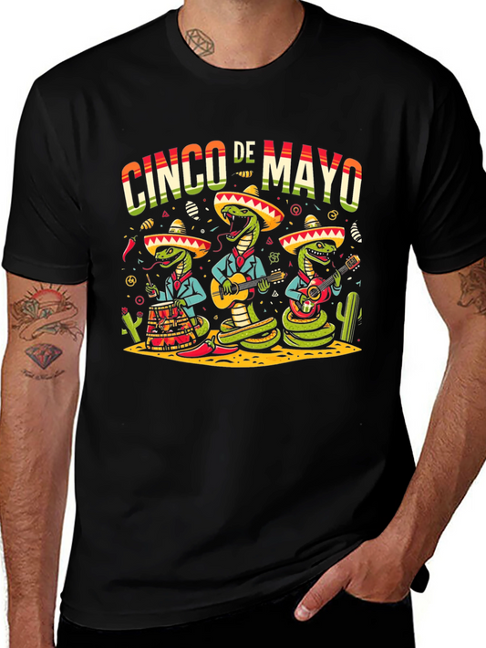 Cinco De Mayo Snake Band Graphic T-Shirt