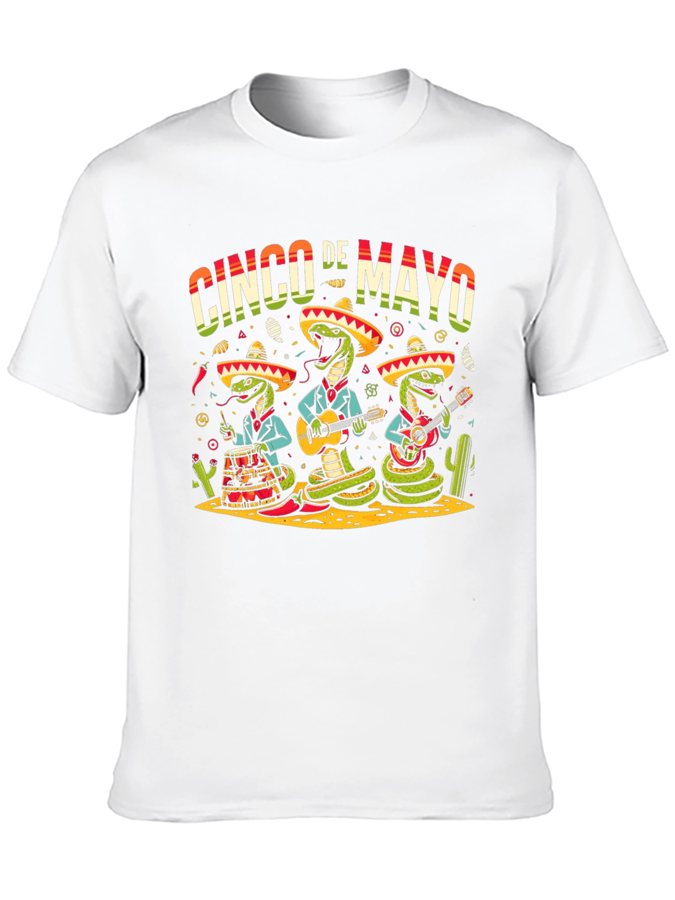 Cinco De Mayo Snake Band Graphic T-Shirt