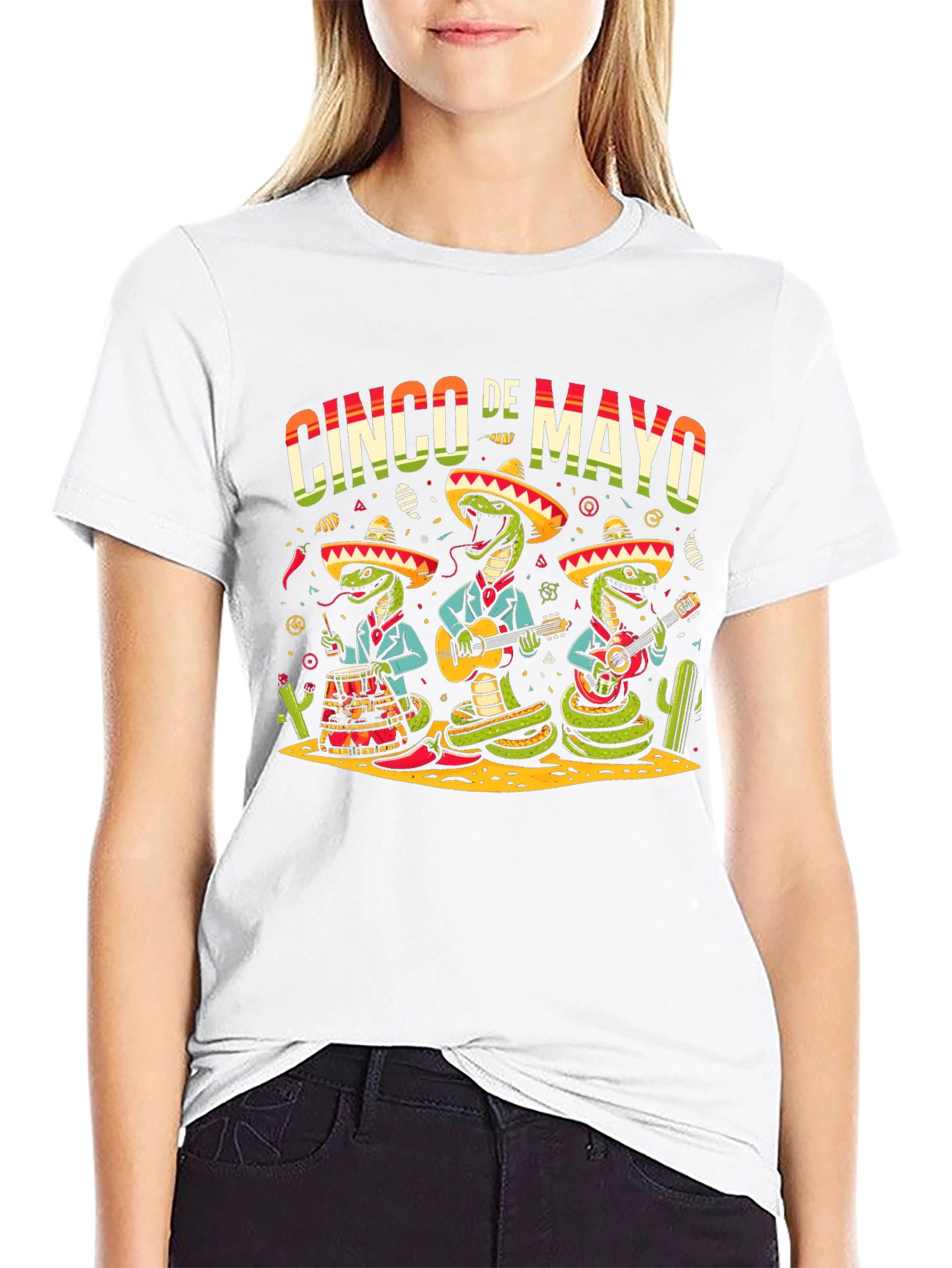 Cinco De Mayo Snake Band Graphic T-Shirt
