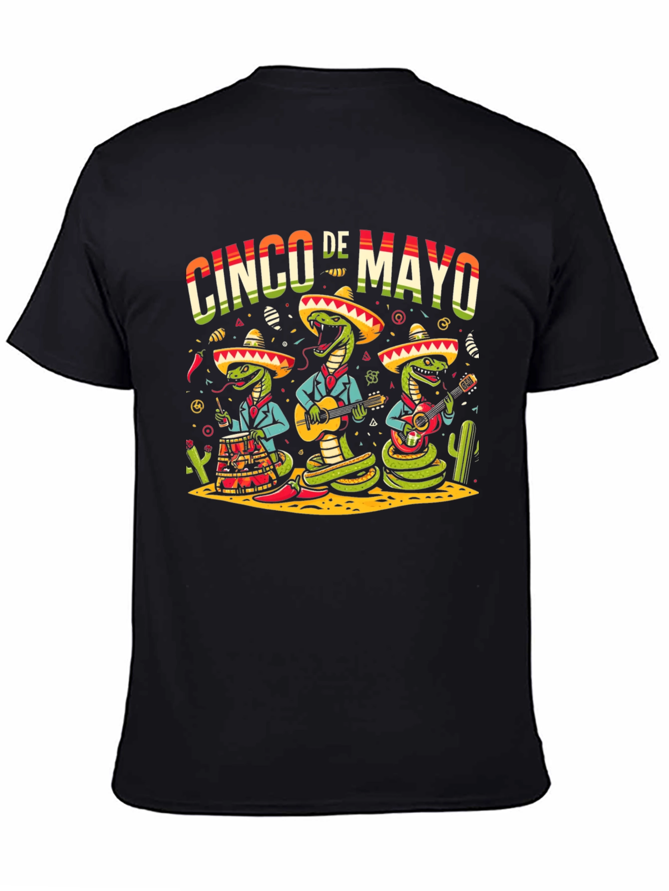 Cinco De Mayo Snake Band Graphic T-Shirt