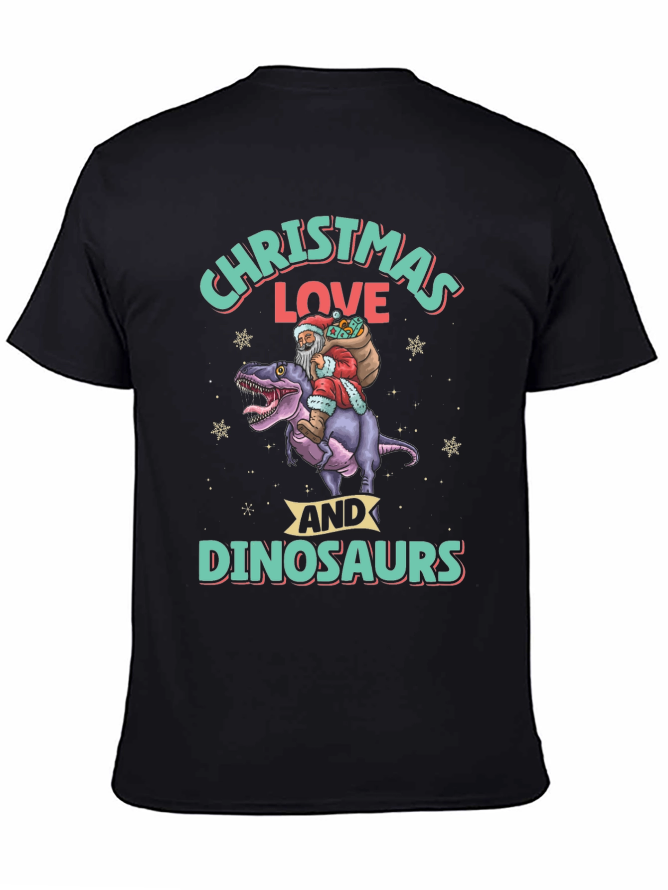 Christmas Love Dinosaurs Graphic T-Shirt