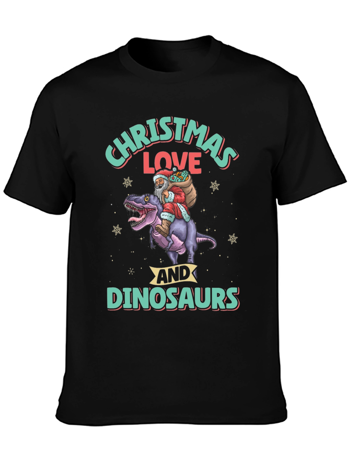 Christmas Love Dinosaurs Graphic T-Shirt