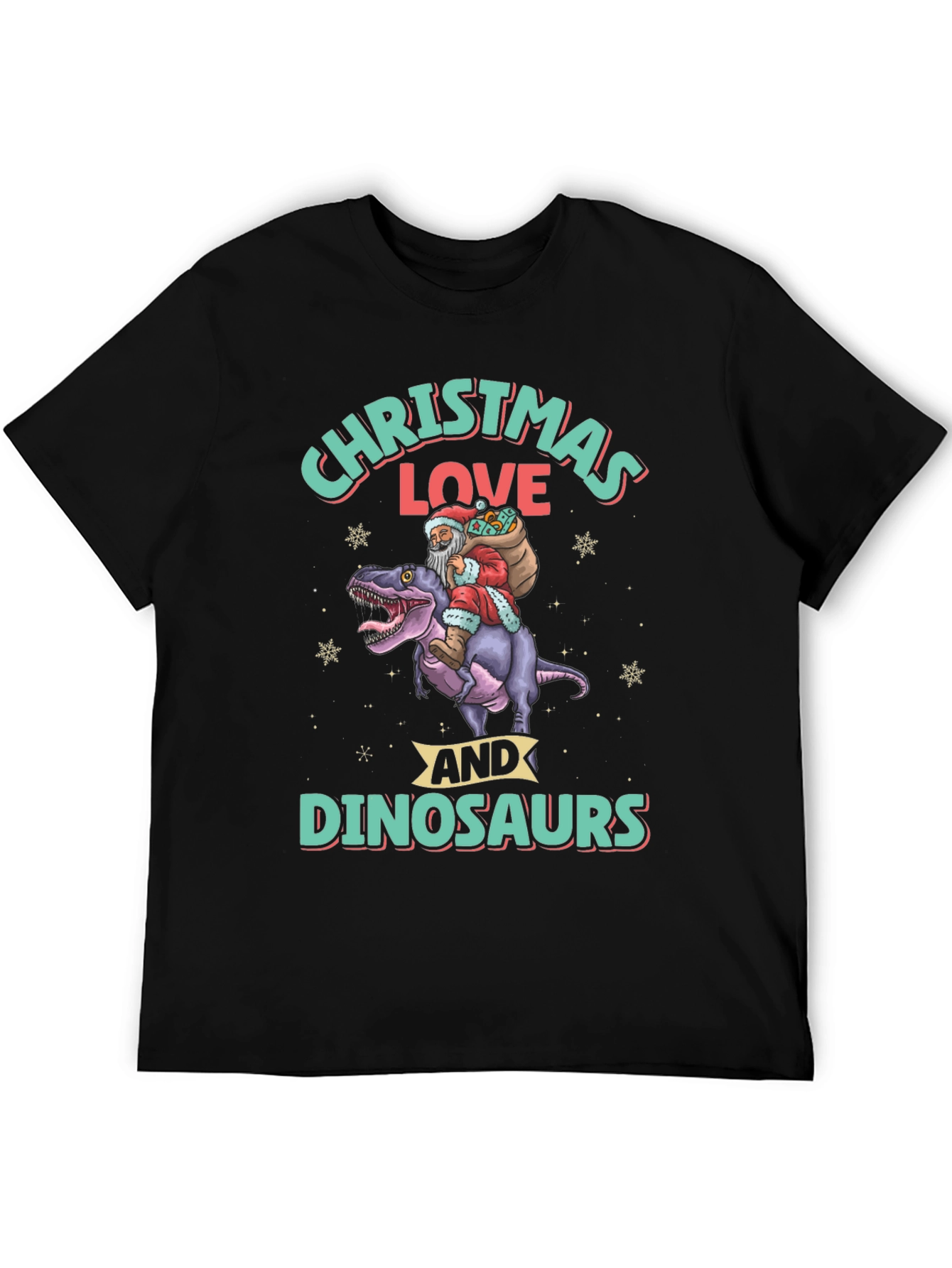 Christmas Love Dinosaurs Graphic T-Shirt