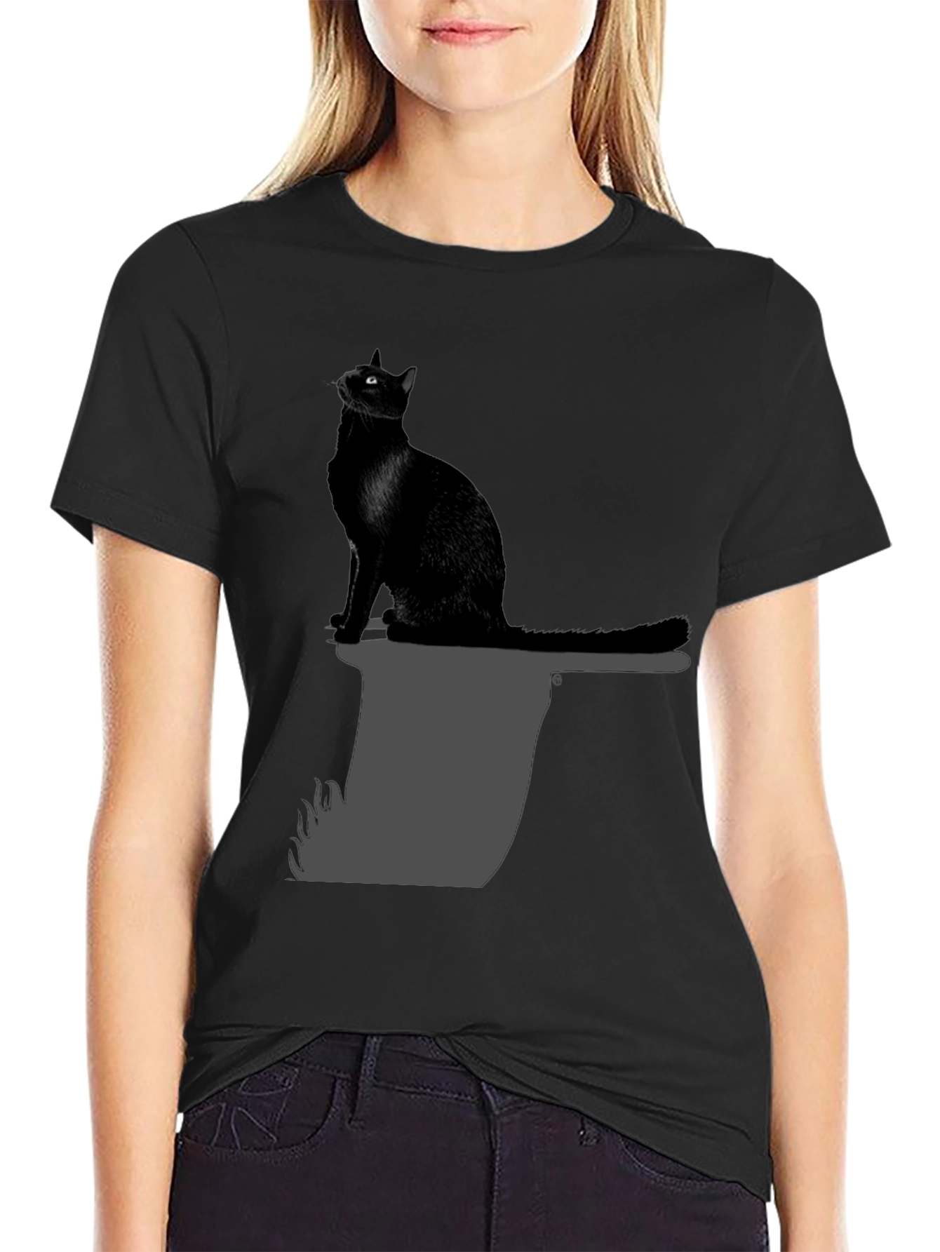 Black Cat on Axe T-Shirt