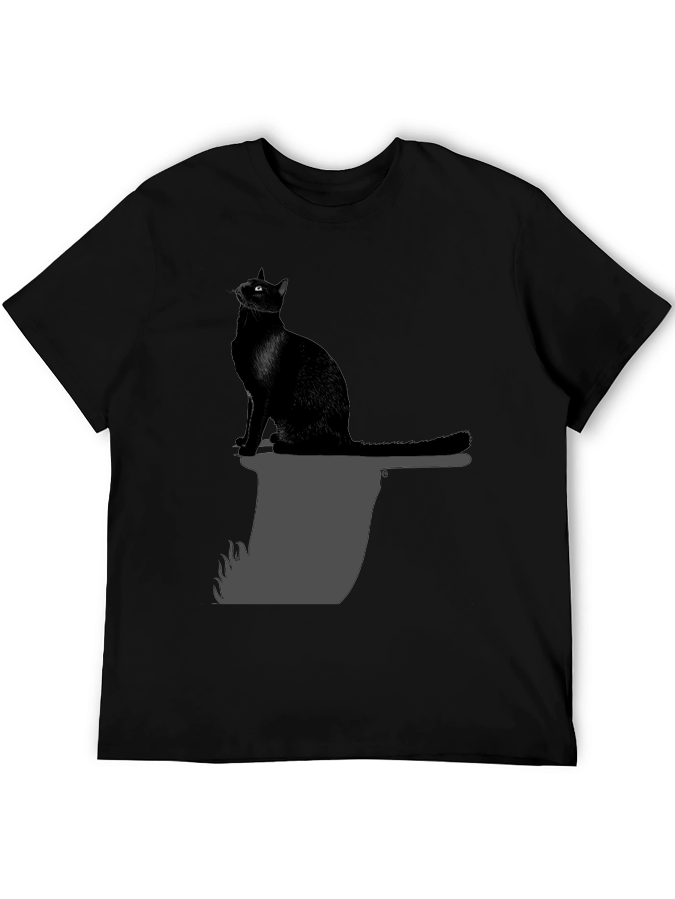 Black Cat on Axe T-Shirt