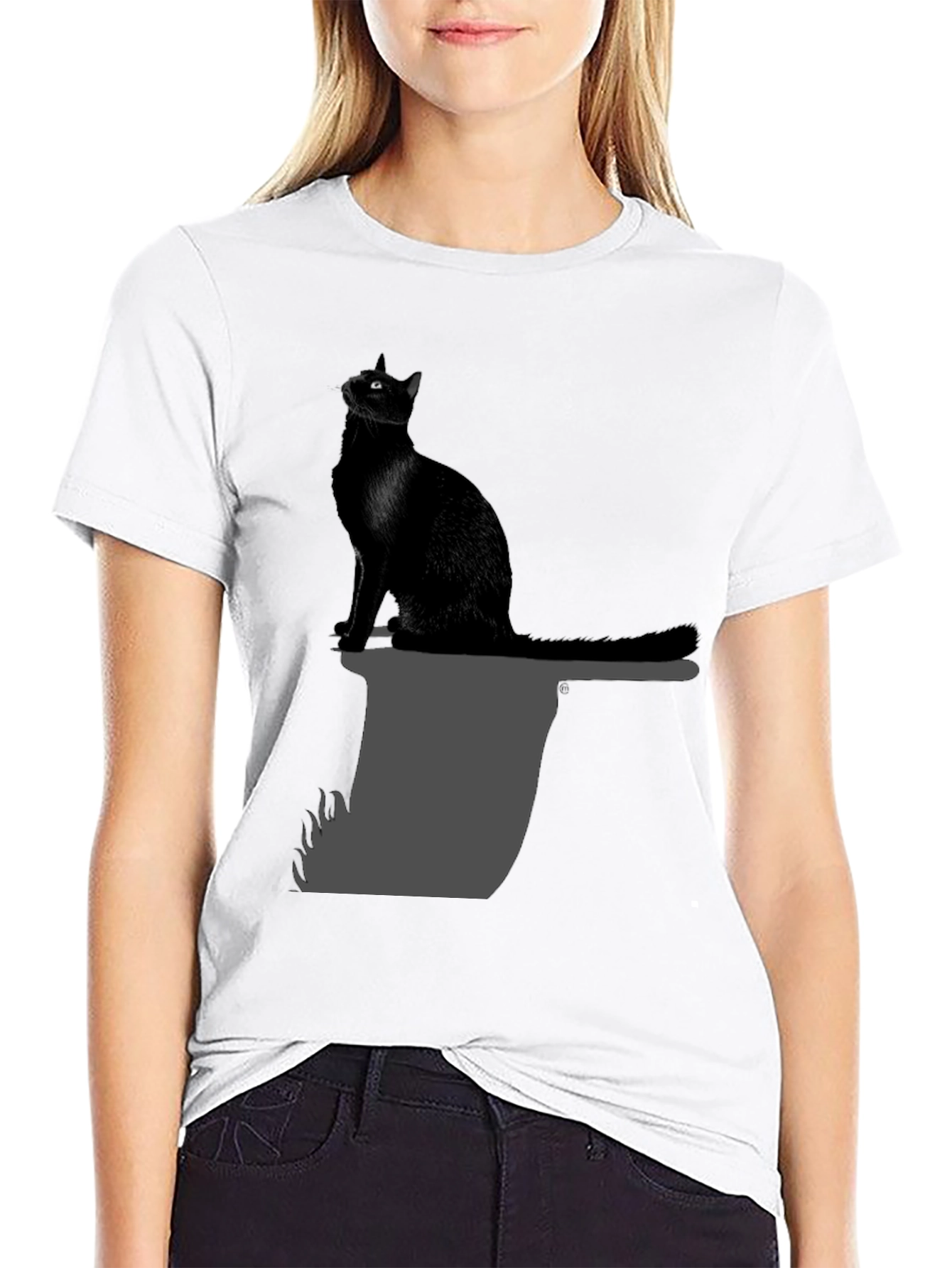 Black Cat on Axe T-Shirt