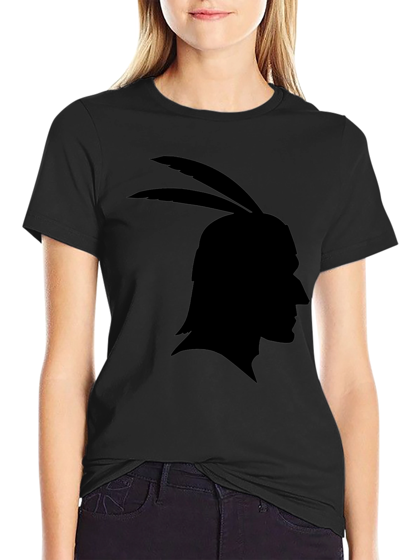 Native American Silhouette Black T-Shirt