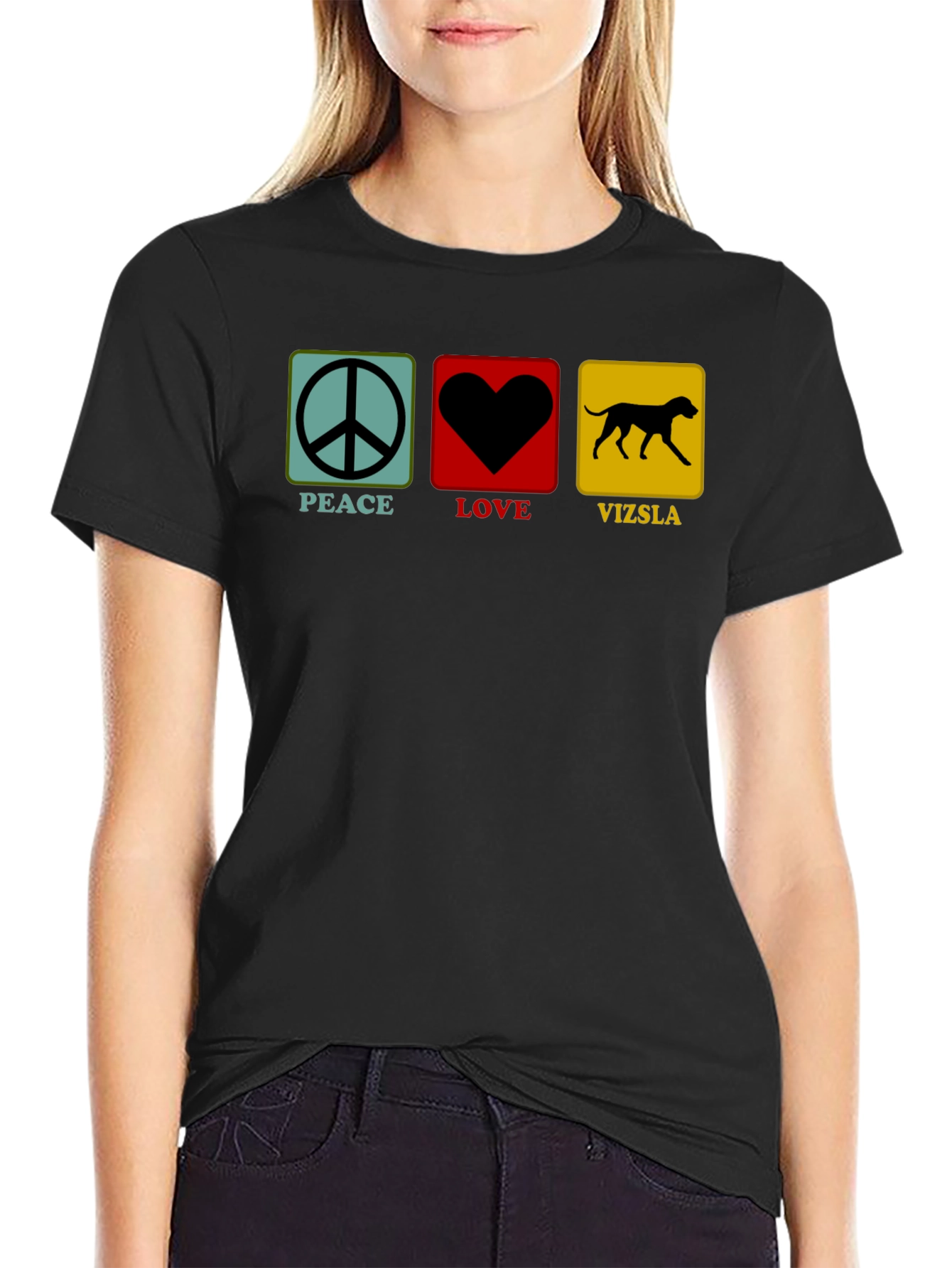 Peace Love Vizsla T-Shirt Dog Lover Tee