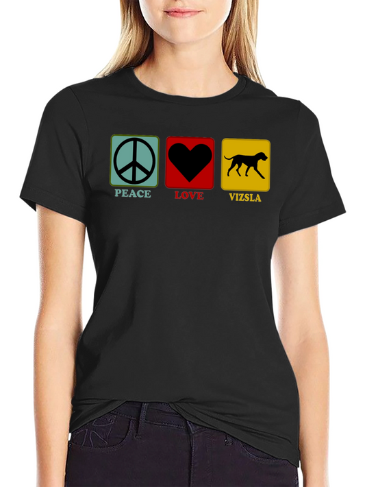 Peace Love Vizsla T-Shirt Dog Lover Tee