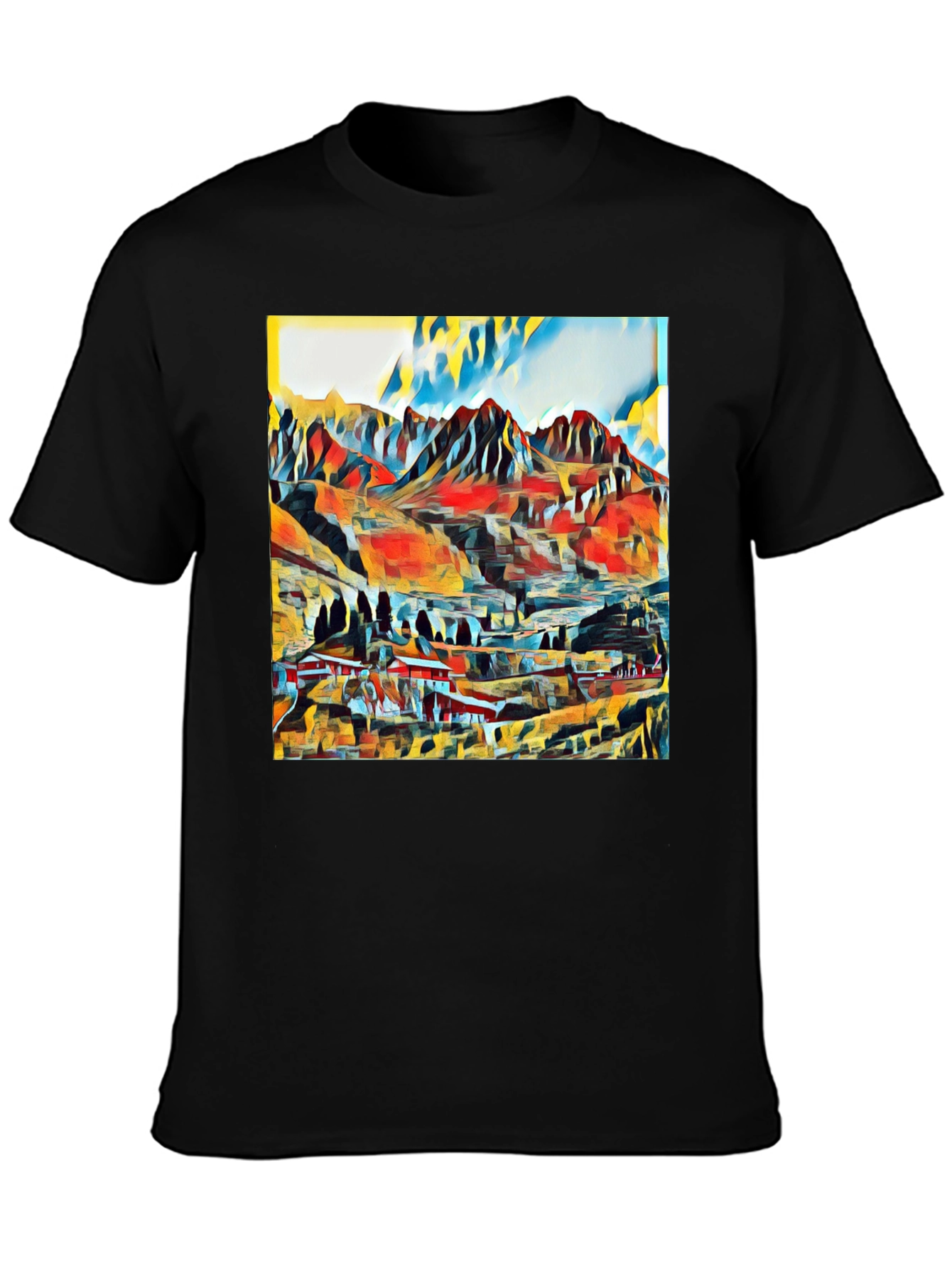 Abstract Mountain Graphic T-Shirt