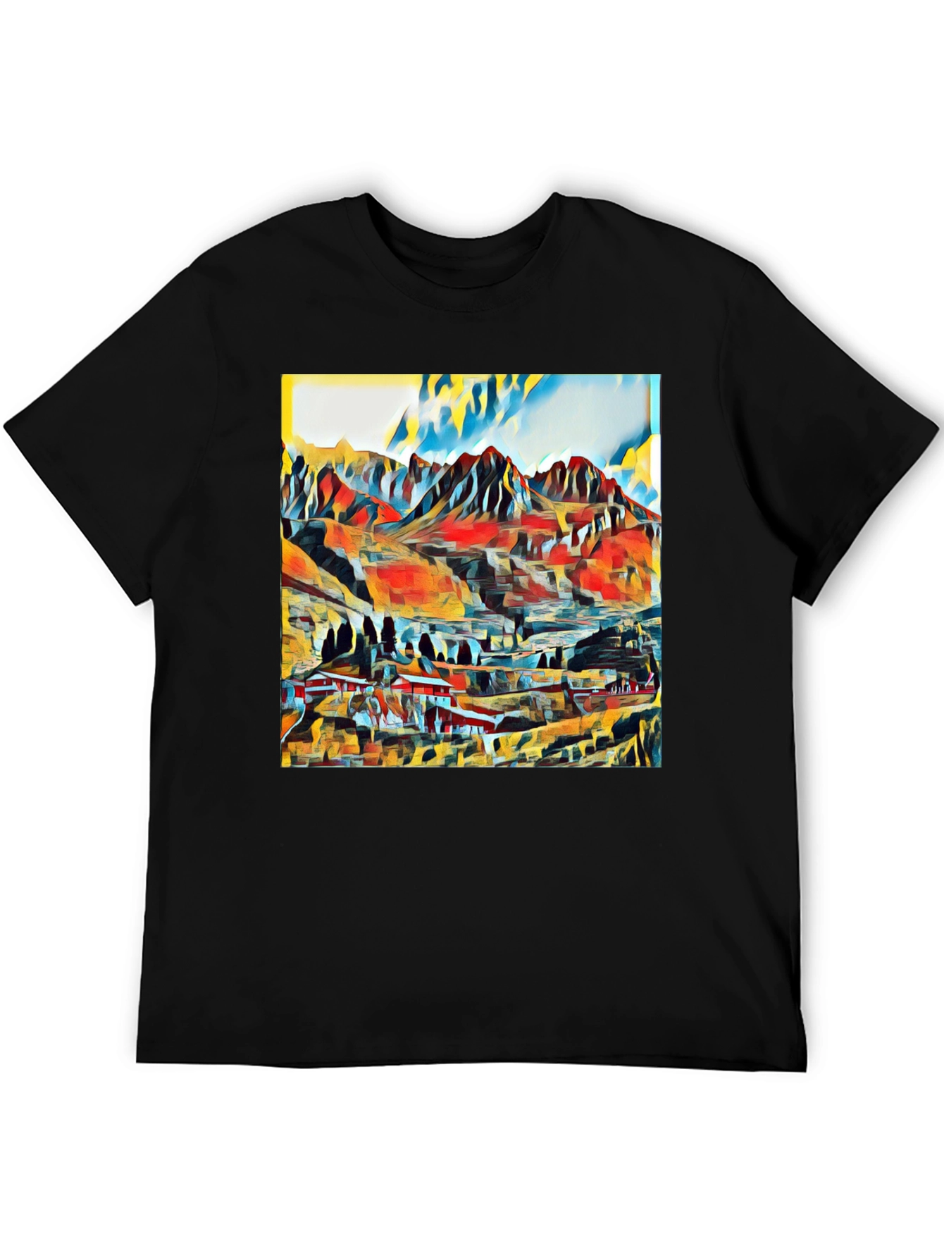 Abstract Mountain Graphic T-Shirt
