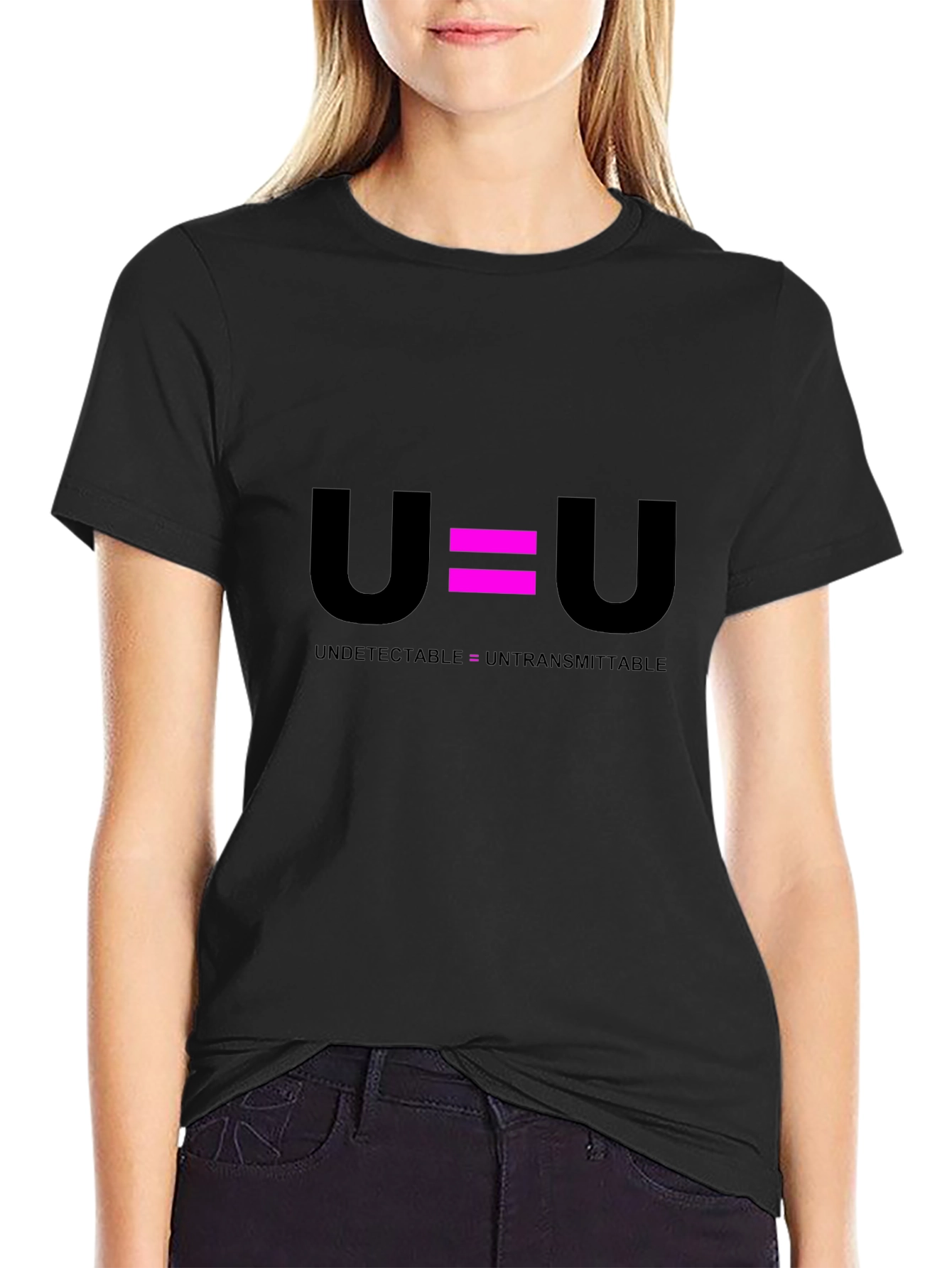 U=U Undetectable Untransmittable Black T-Shirt