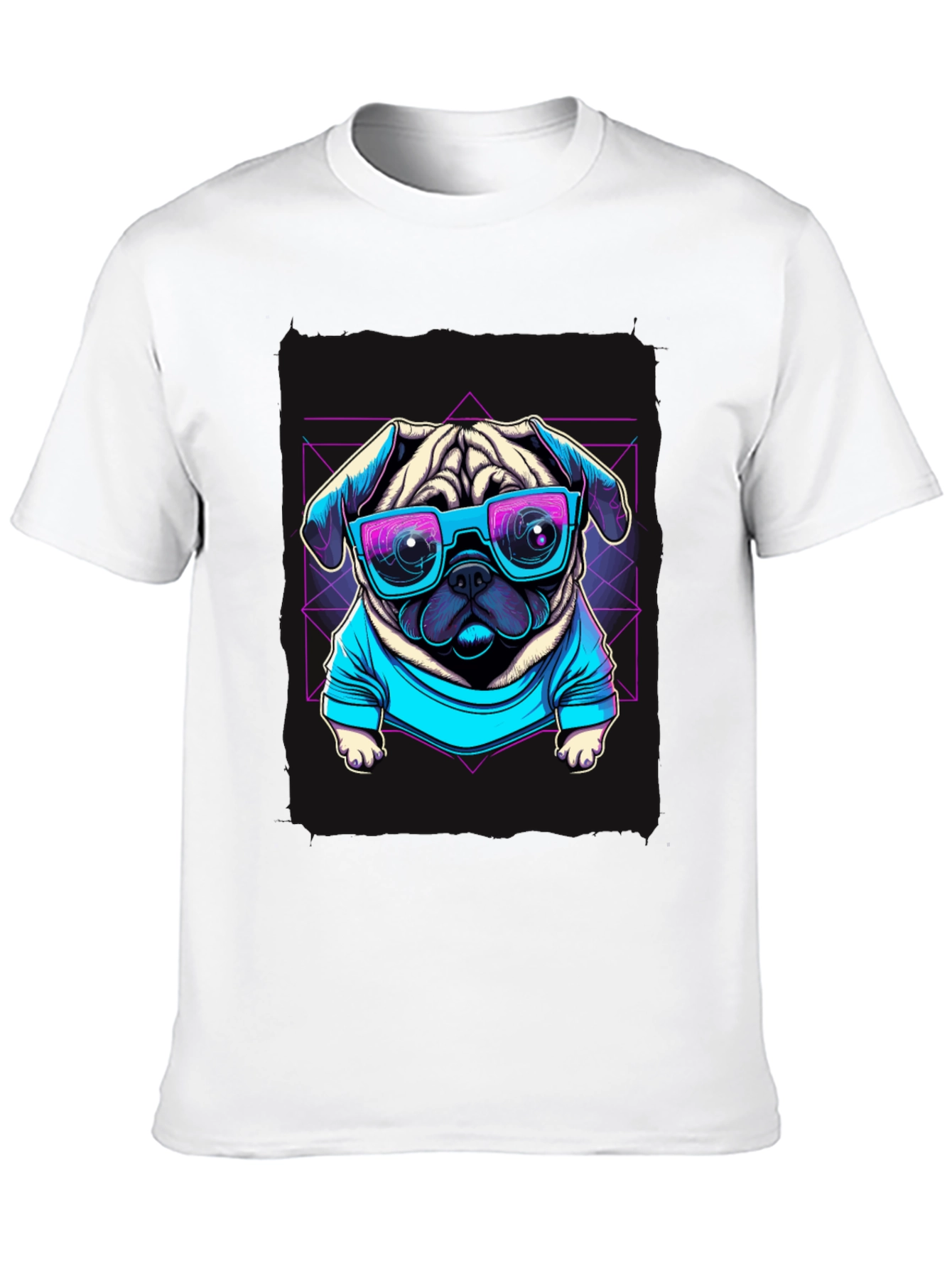 Cool Pug Graphic Tee - Retro Style