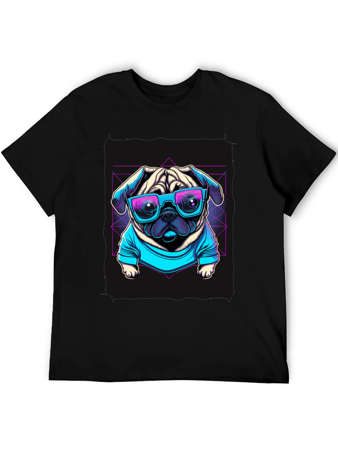 Cool Pug Graphic Tee - Retro Style