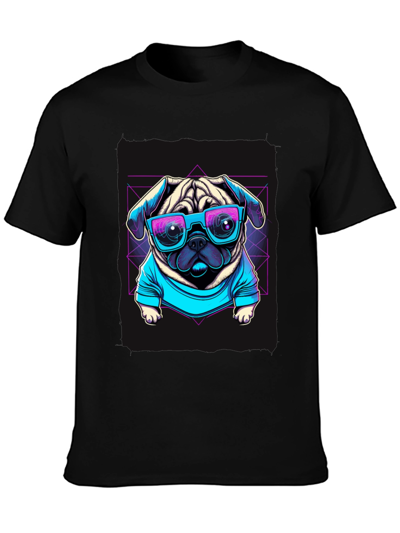 Cool Pug Graphic Tee - Retro Style