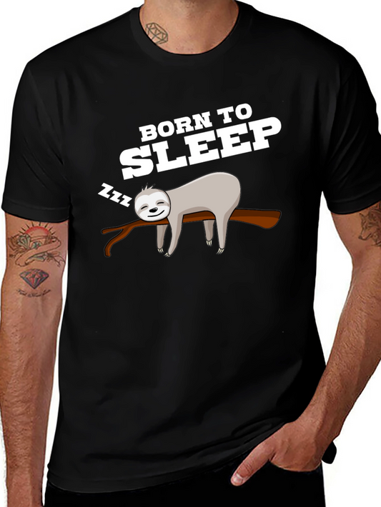 Born to Sleep Sloth T-Shirt - Relaxed Comfort