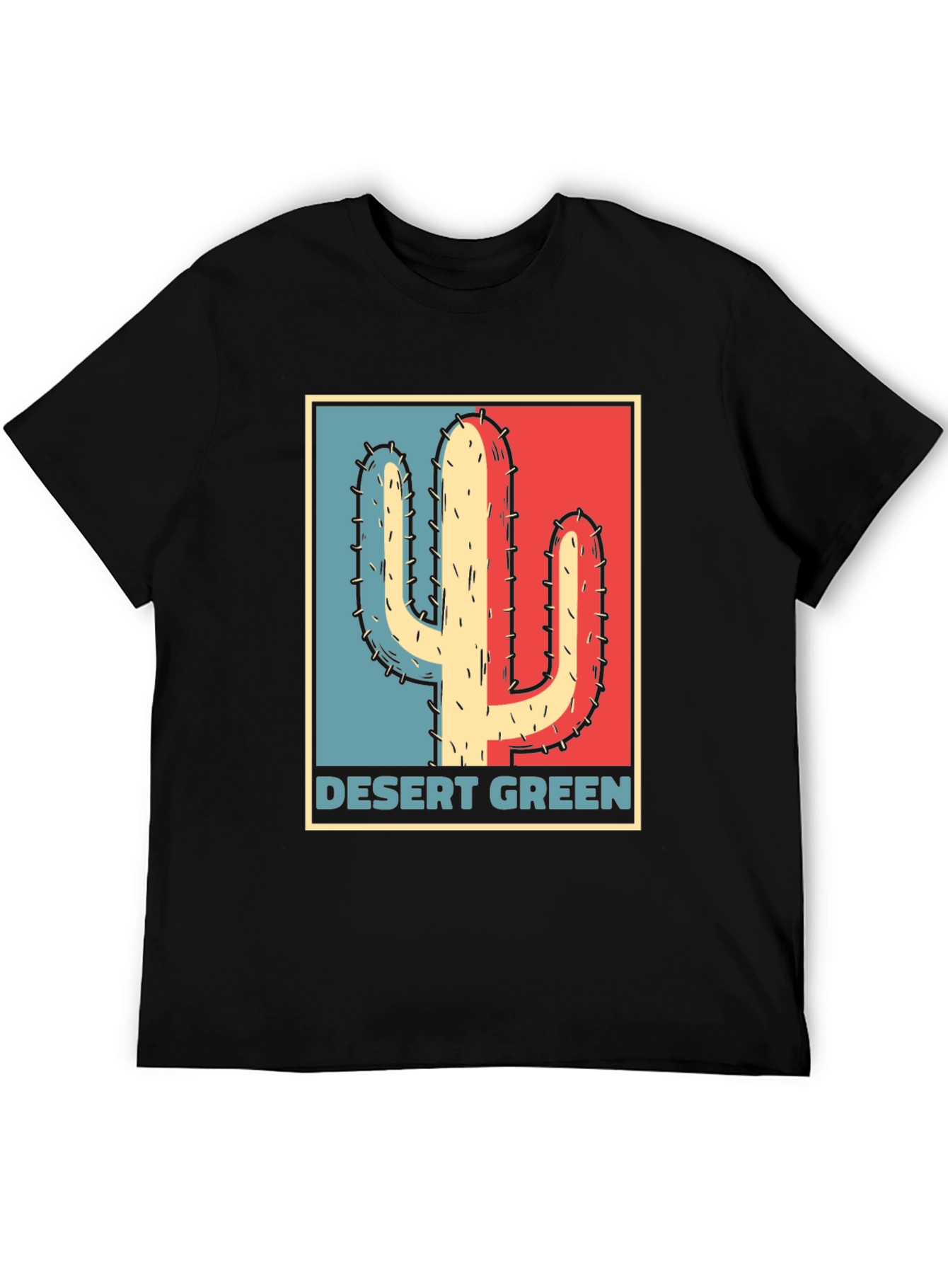 Desert Green Cactus T-Shirt - Retro Graphic Tee