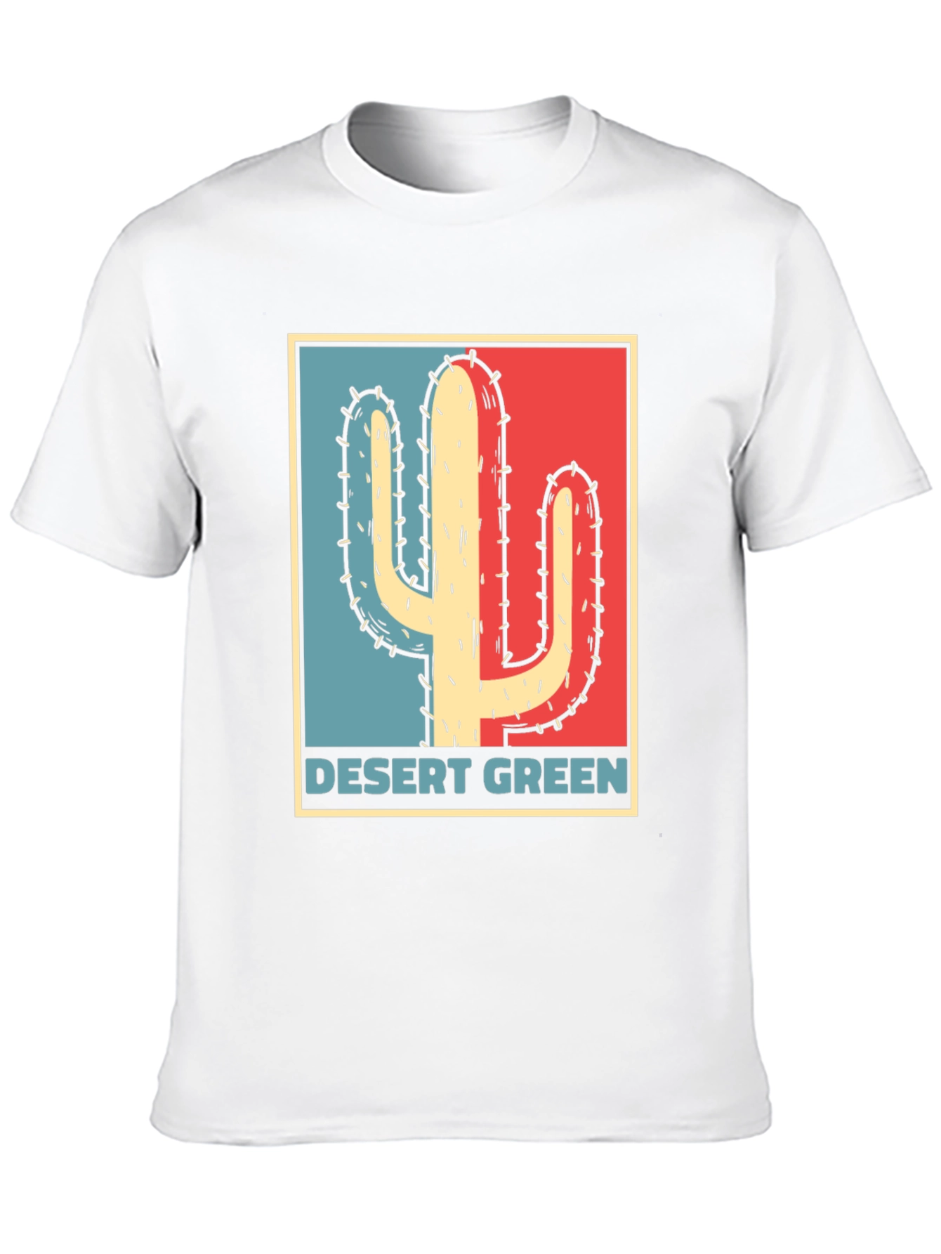 Desert Green Cactus T-Shirt - Retro Graphic Tee