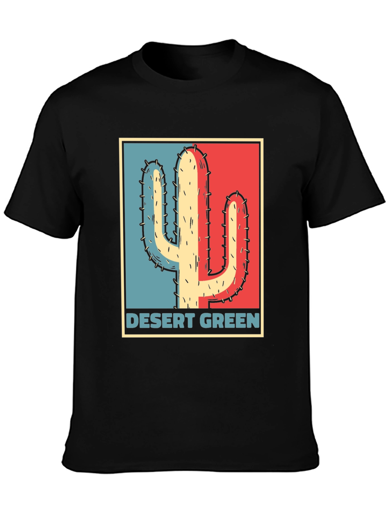 Desert Green Cactus T-Shirt - Retro Graphic Tee