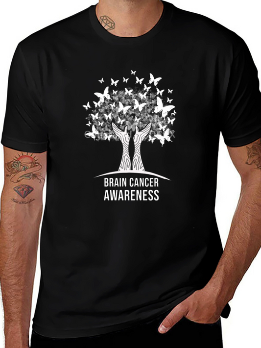 Brain Cancer Awareness T-Shirt Tree of Life Butterfly Design