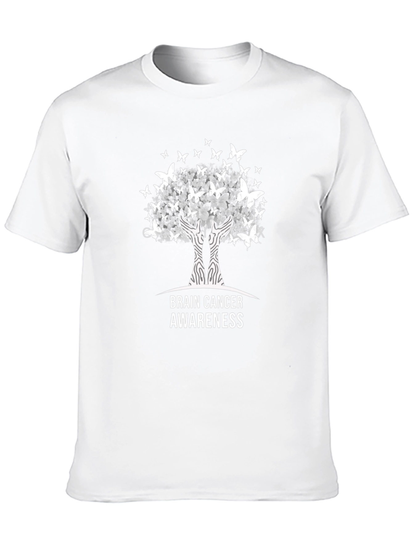 Brain Cancer Awareness T-Shirt Tree of Life Butterfly Design