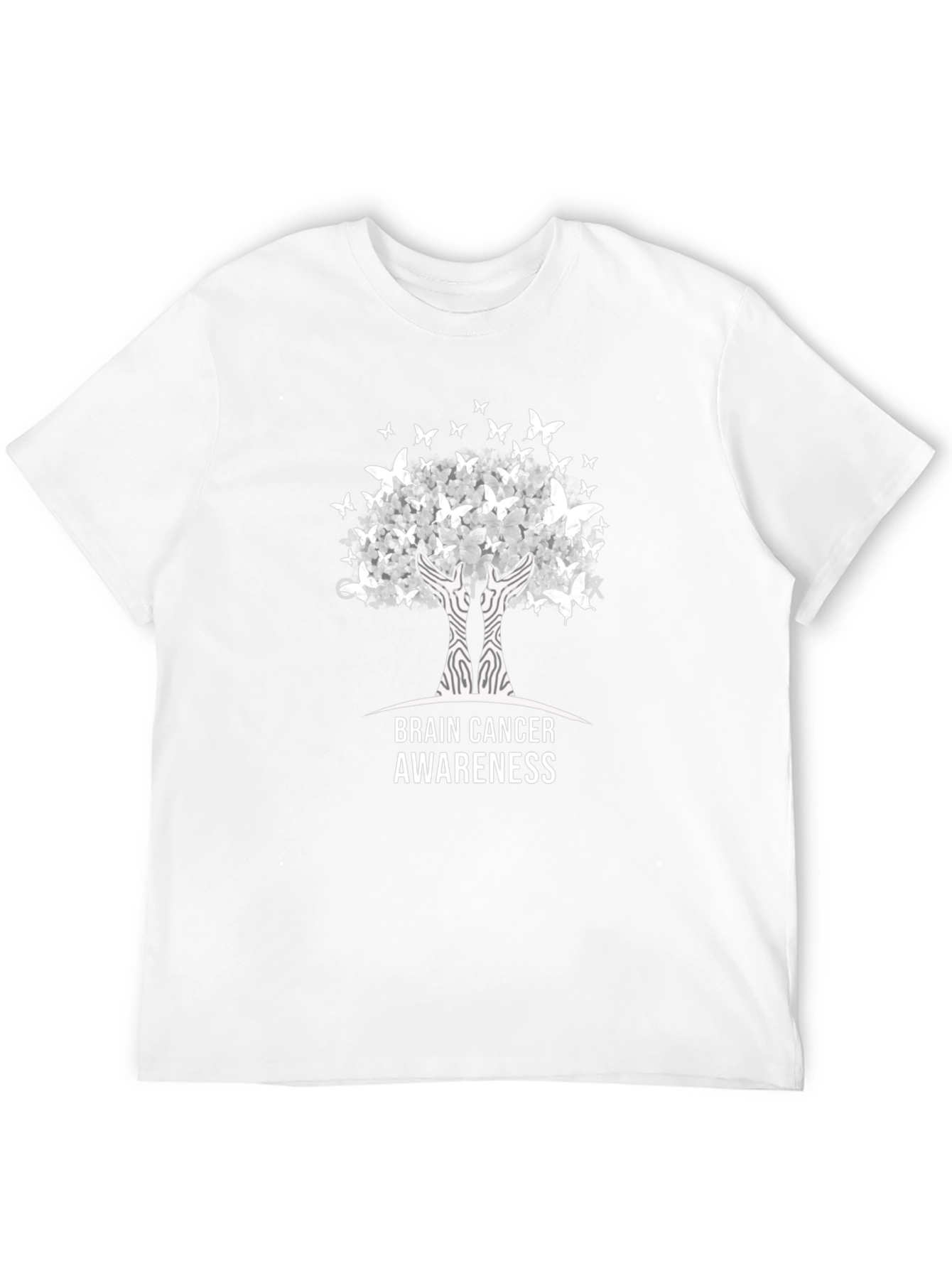 Brain Cancer Awareness T-Shirt Tree of Life Butterfly Design