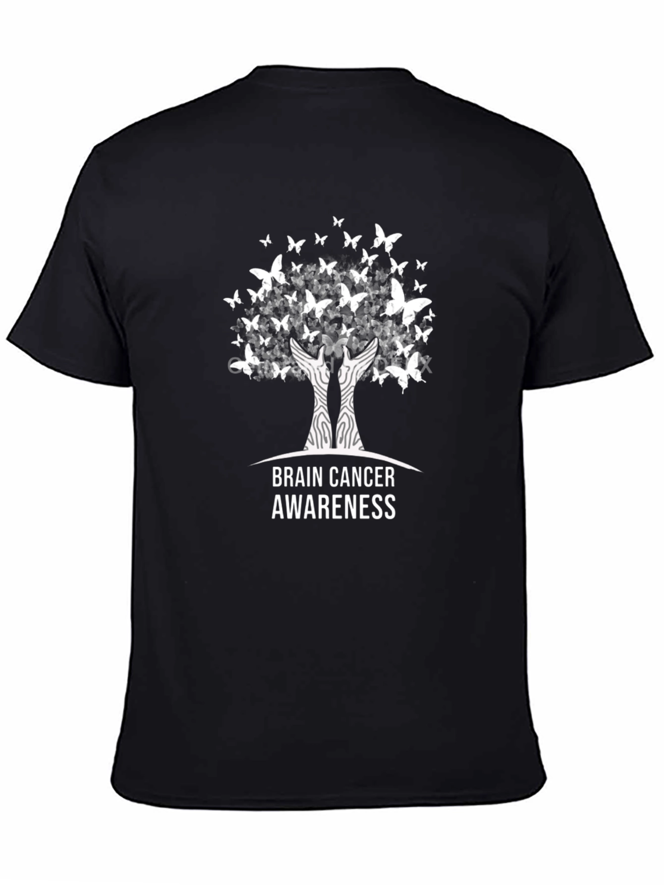 Brain Cancer Awareness T-Shirt Tree of Life Butterfly Design
