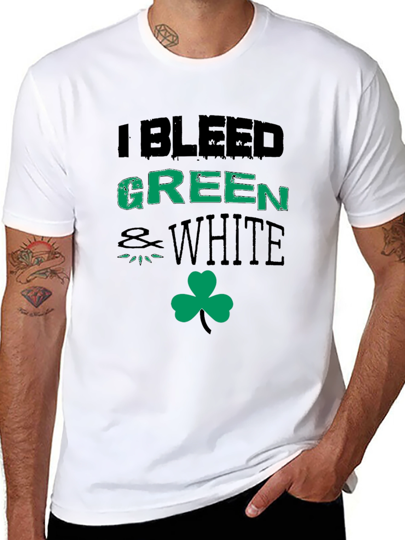 I Bleed Green and White St. Patricks Day T-Shirt