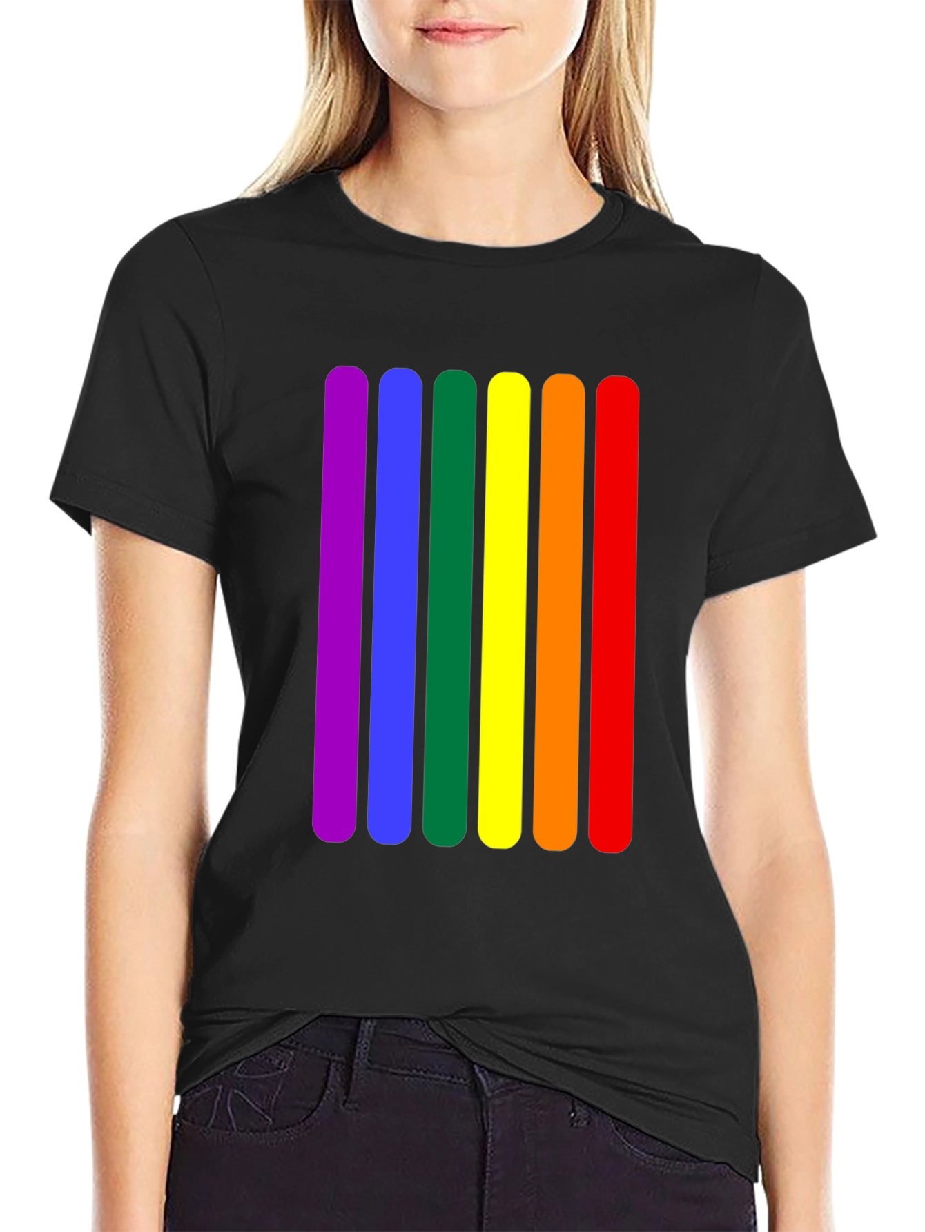 Rainbow Stripe Graphic Tee - Pride Fashion