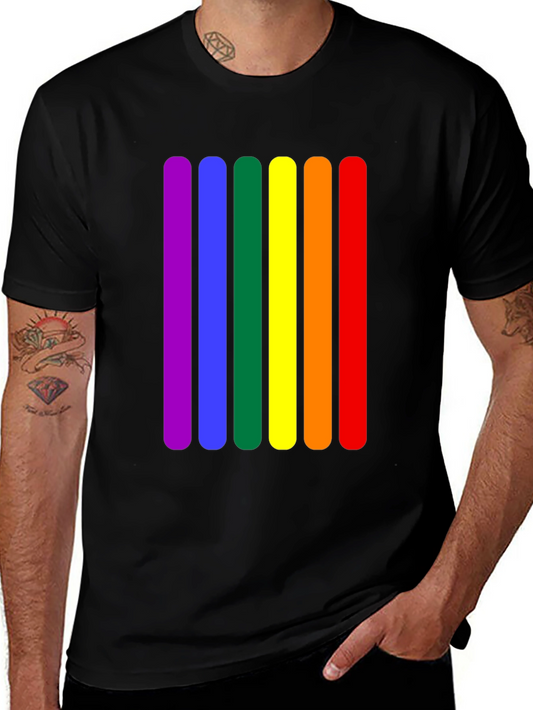 Rainbow Stripe Graphic Tee - Pride Fashion