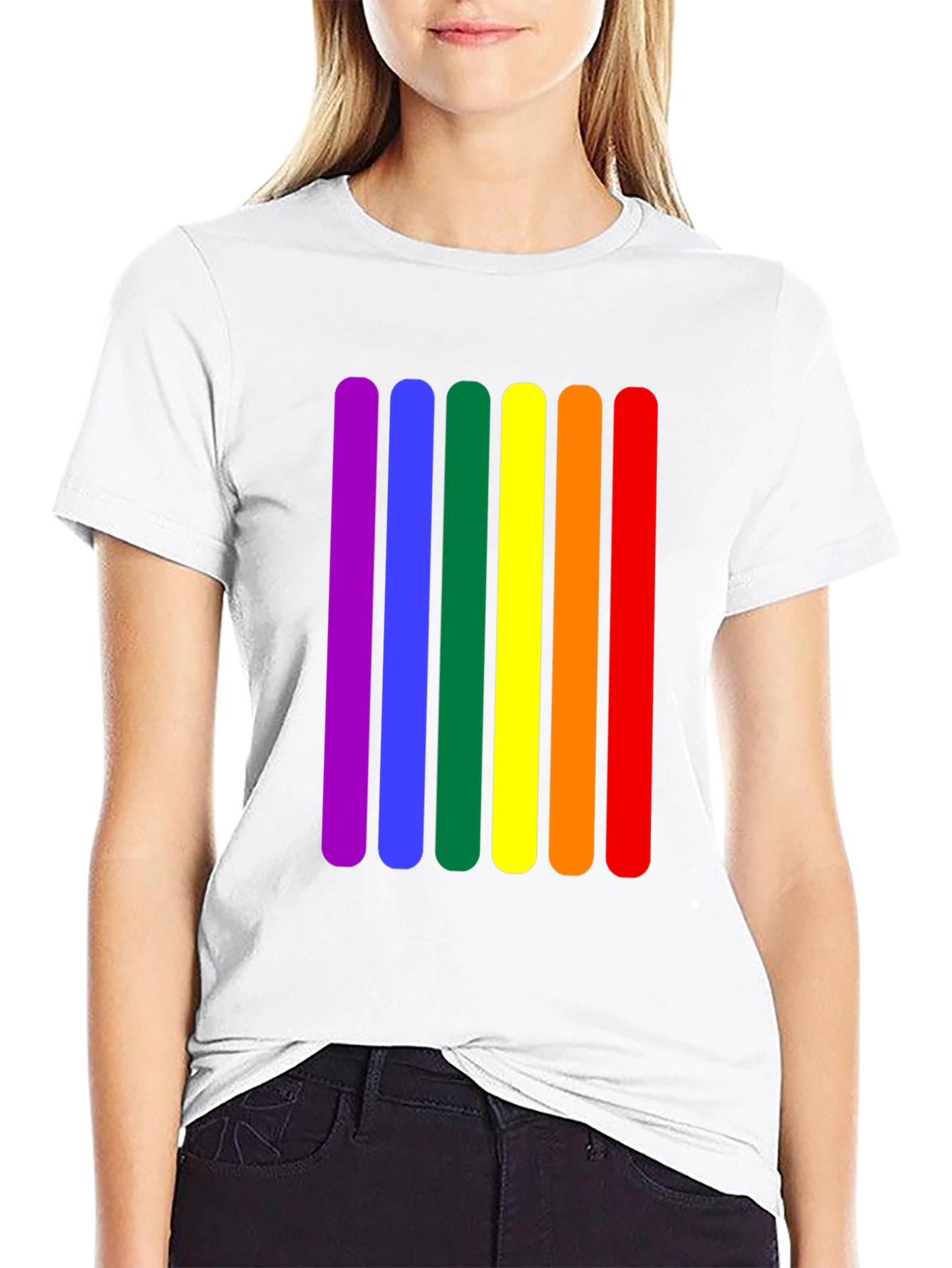 Rainbow Stripe Graphic Tee - Pride Fashion