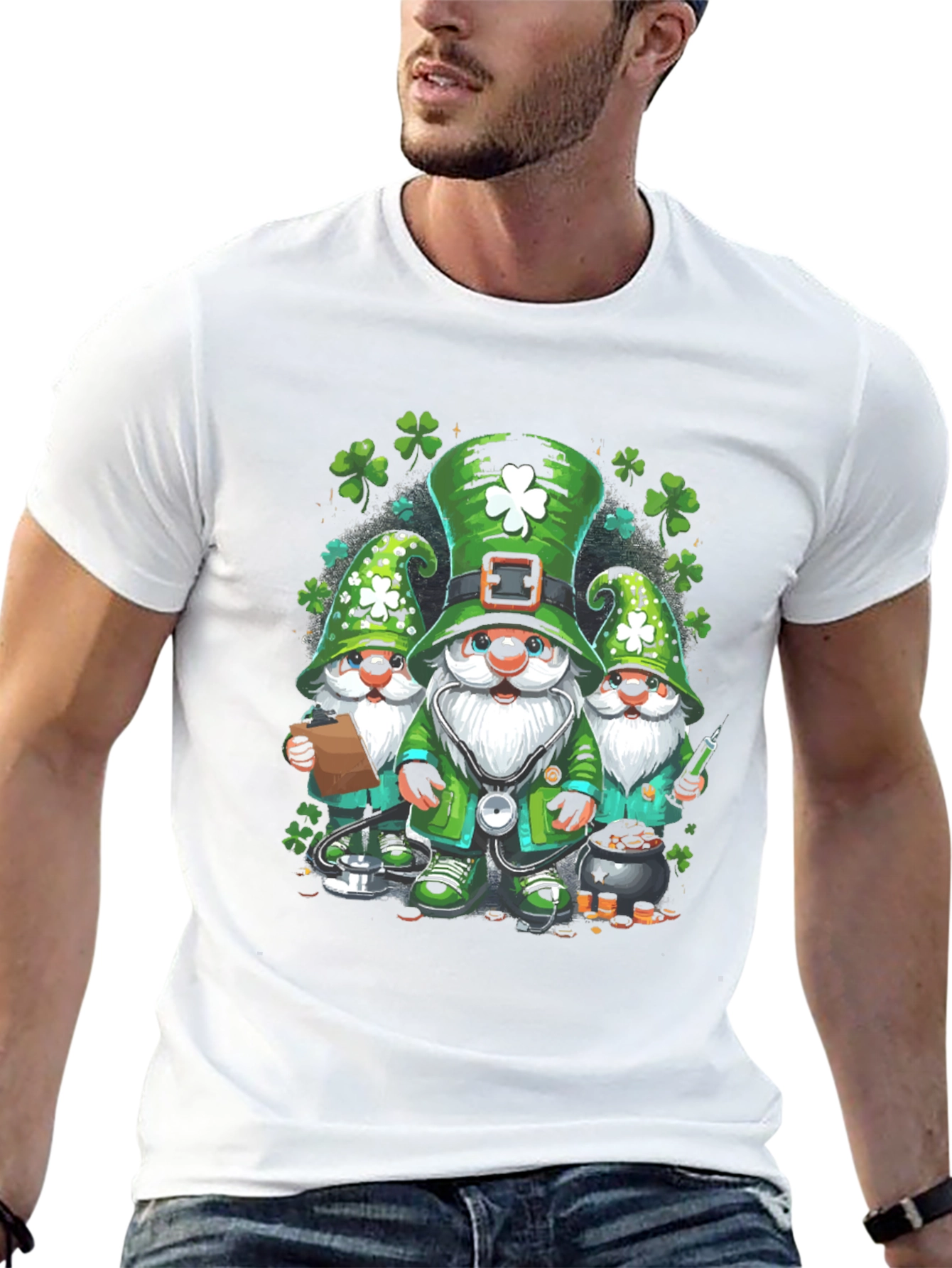 St Patricks Day Gnomes T-Shirt - Lucky Irish Tee