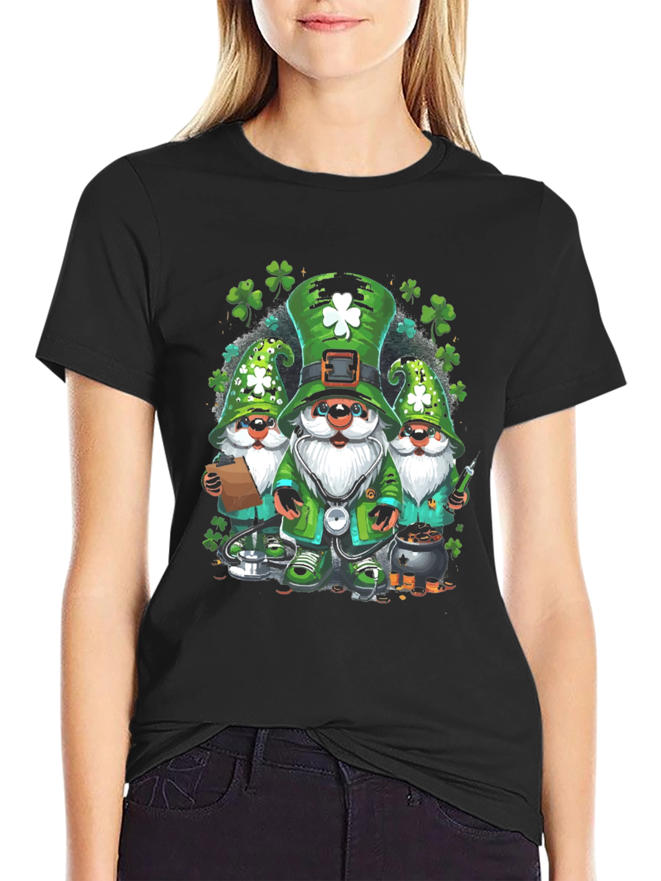 St Patricks Day Gnomes T-Shirt - Lucky Irish Tee