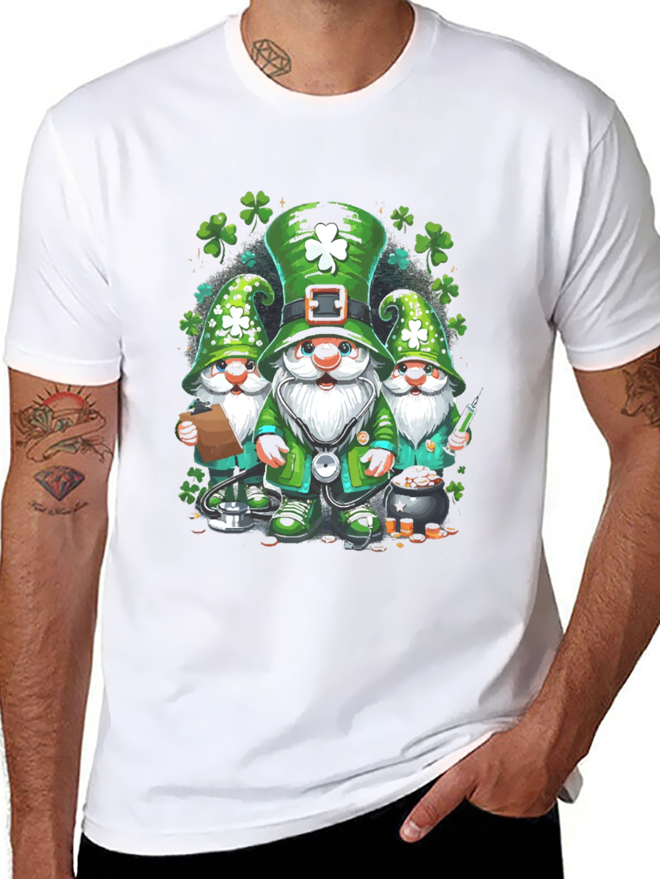 St Patricks Day Gnomes T-Shirt - Lucky Irish Tee