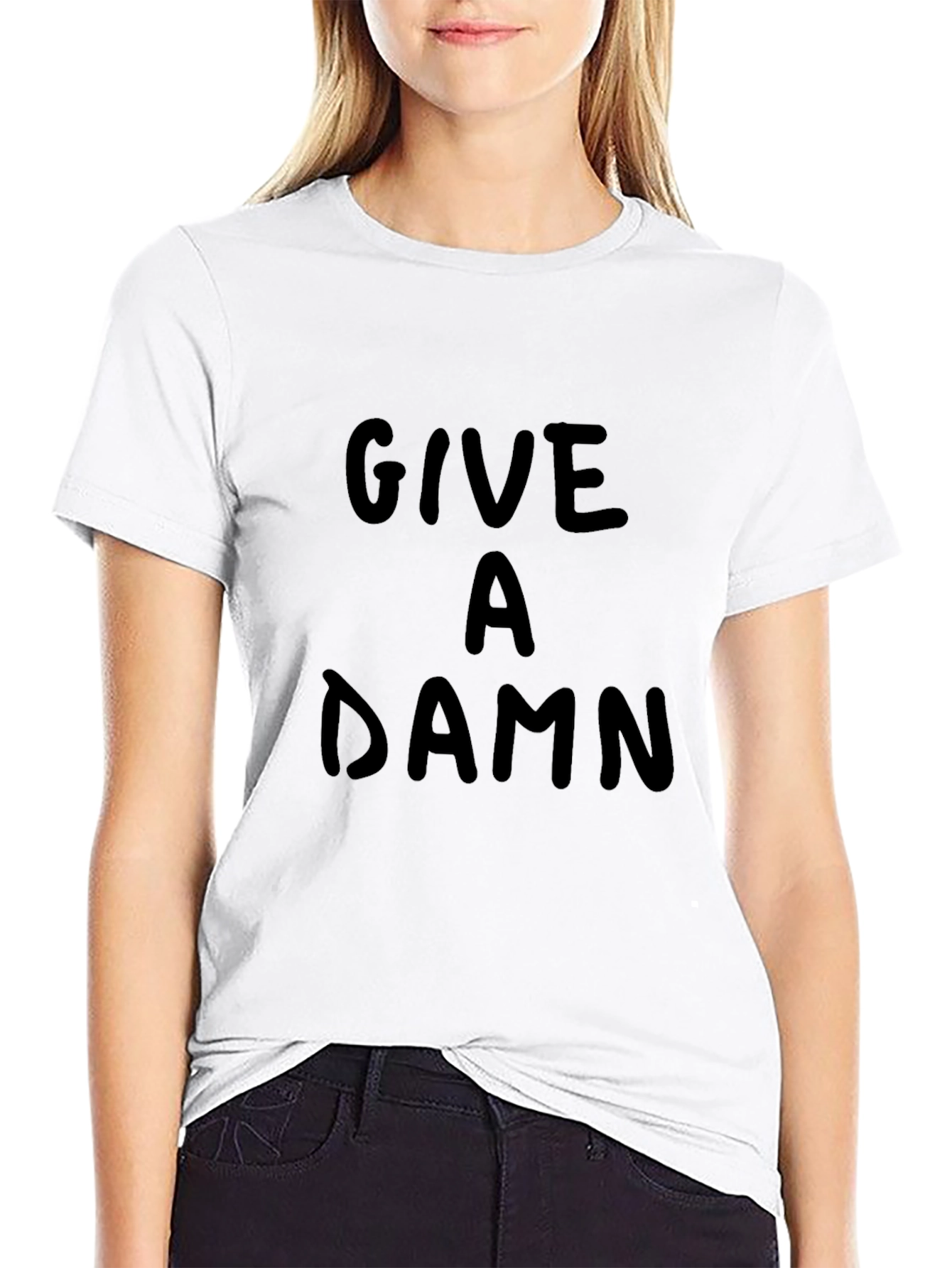 Give a Damn Black Graphic T-Shirt