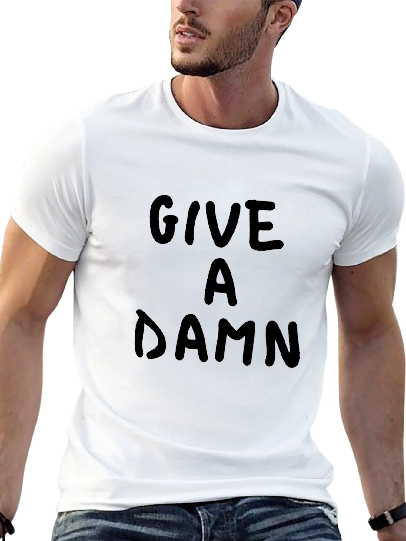 Give a Damn Black Graphic T-Shirt