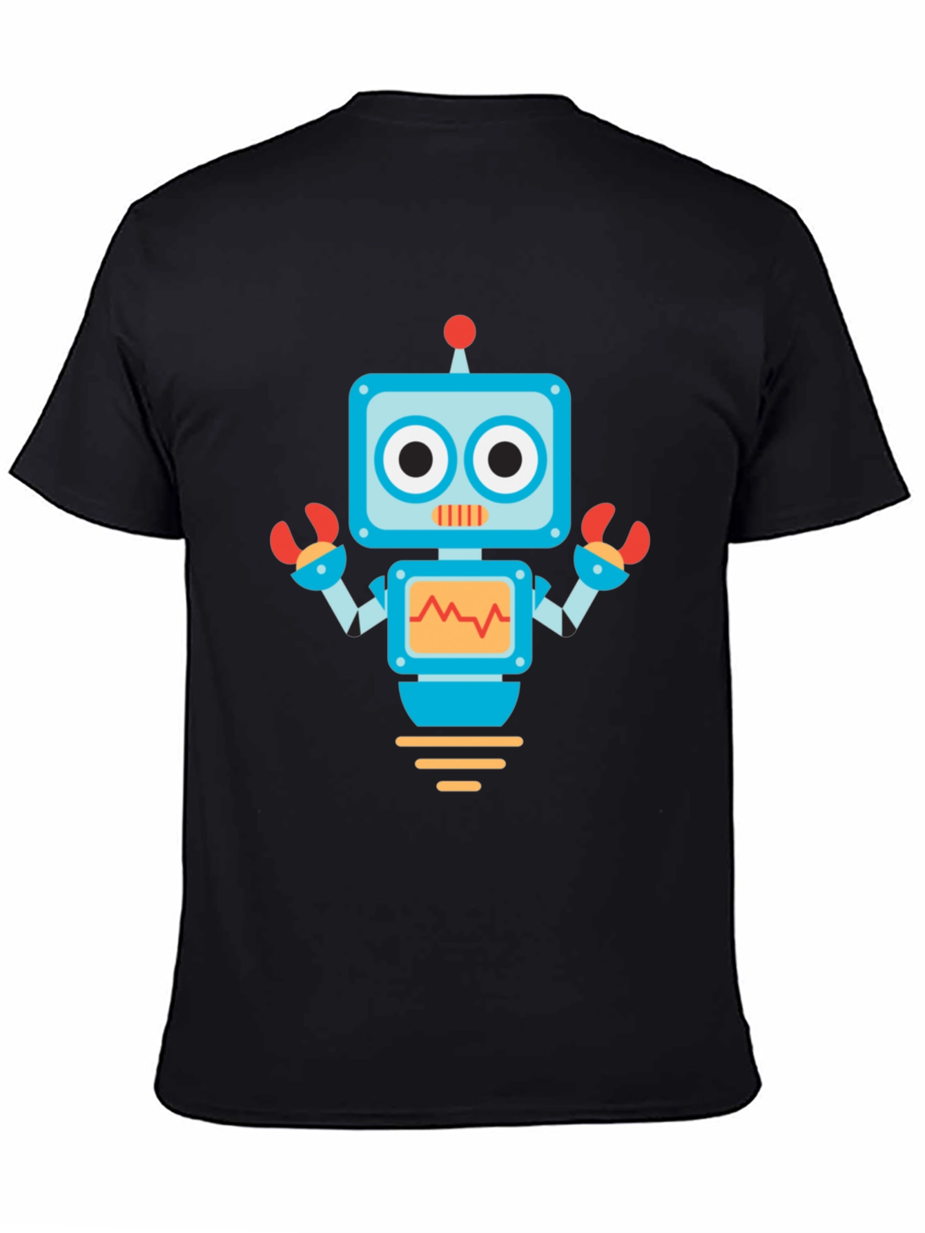 Robot Graphic Print Black Tee