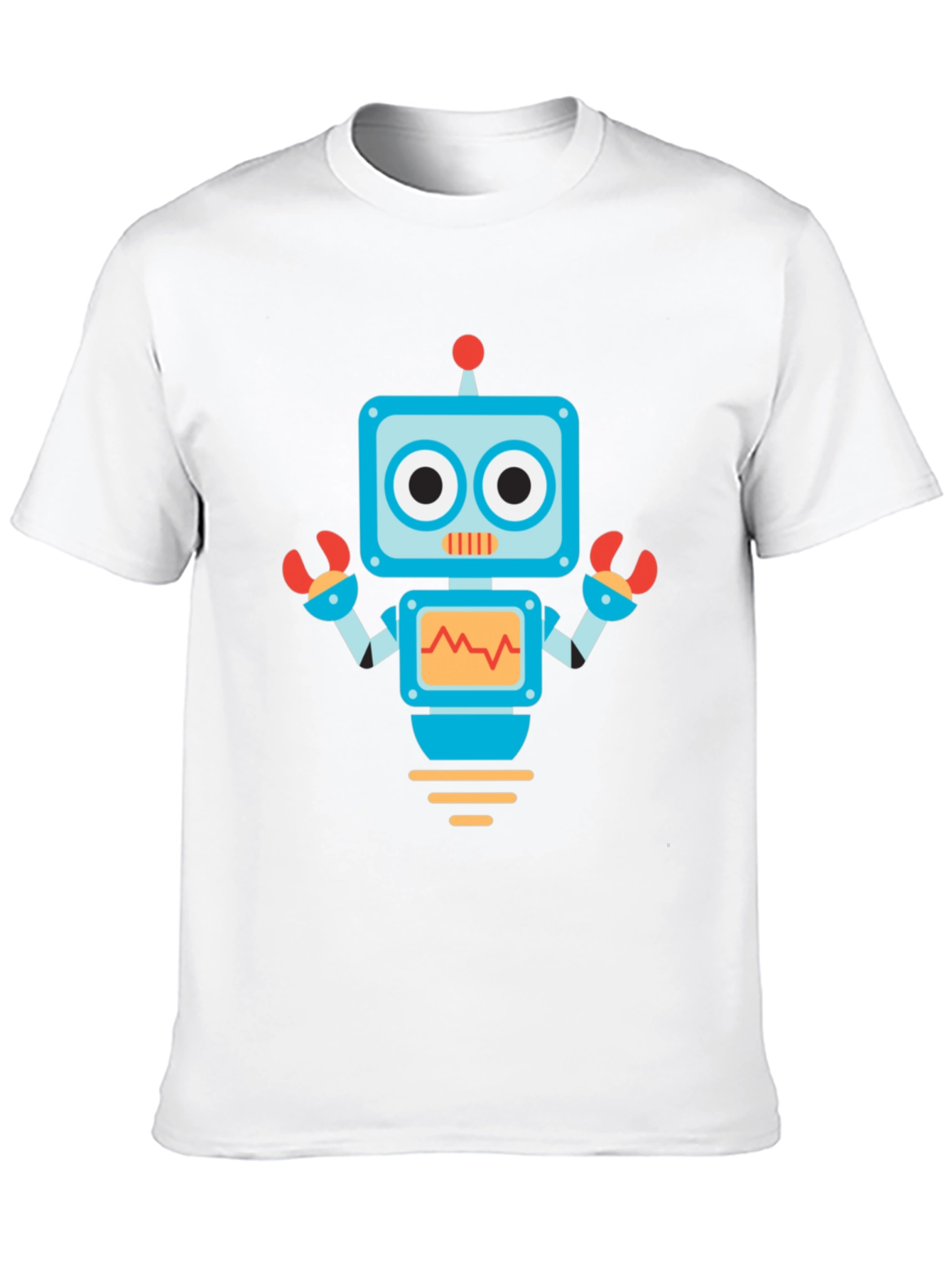 Robot Graphic Print Black Tee