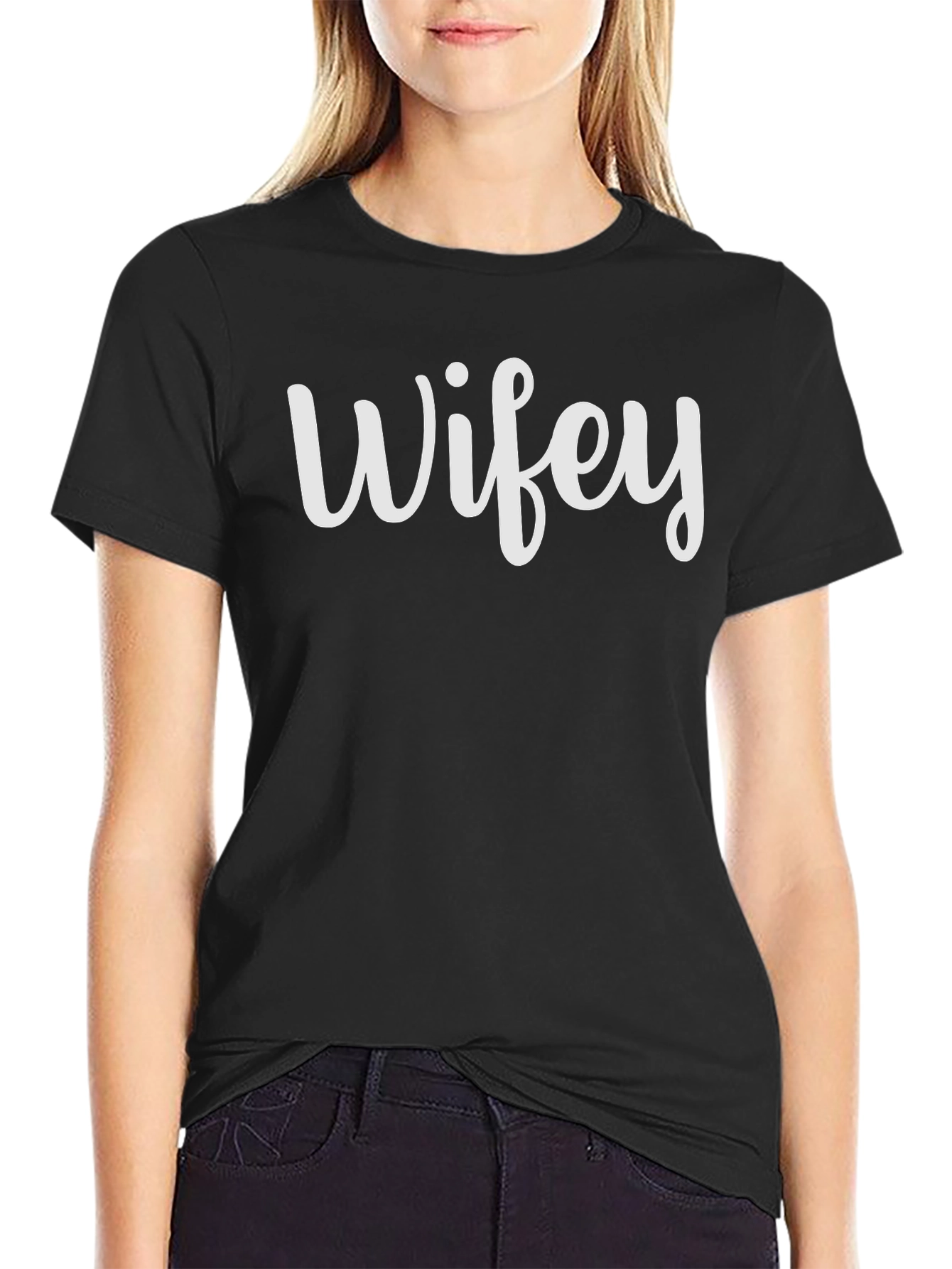 Wifey Graphic T-Shirt - Casual Black Tee
