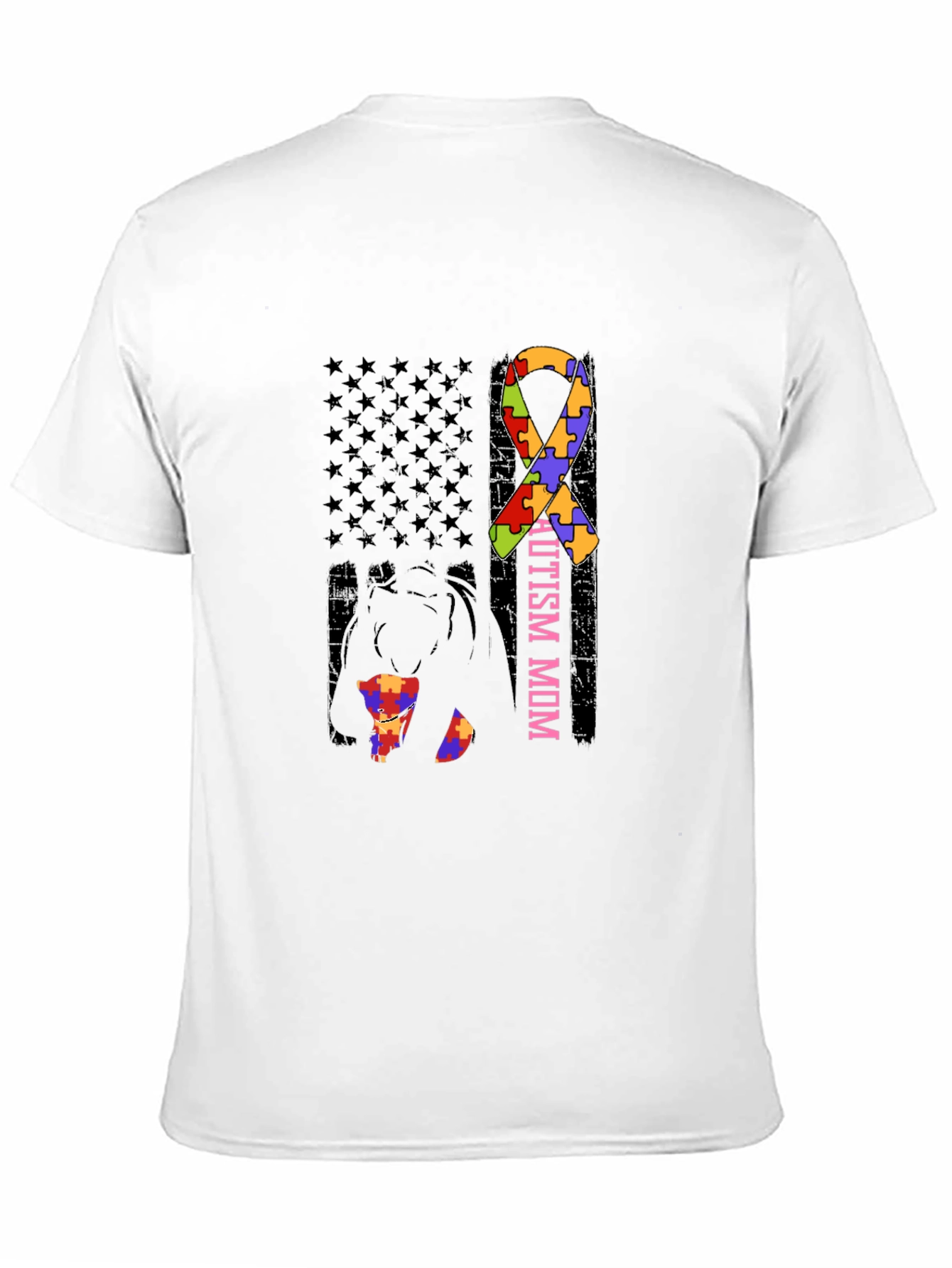 Autism Mom Puzzle Ribbon T-Shirt