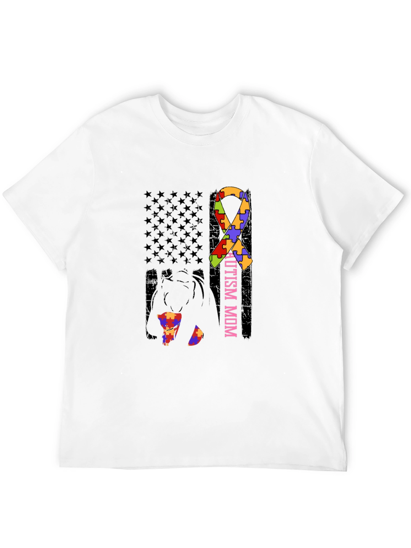 Autism Mom Puzzle Ribbon T-Shirt