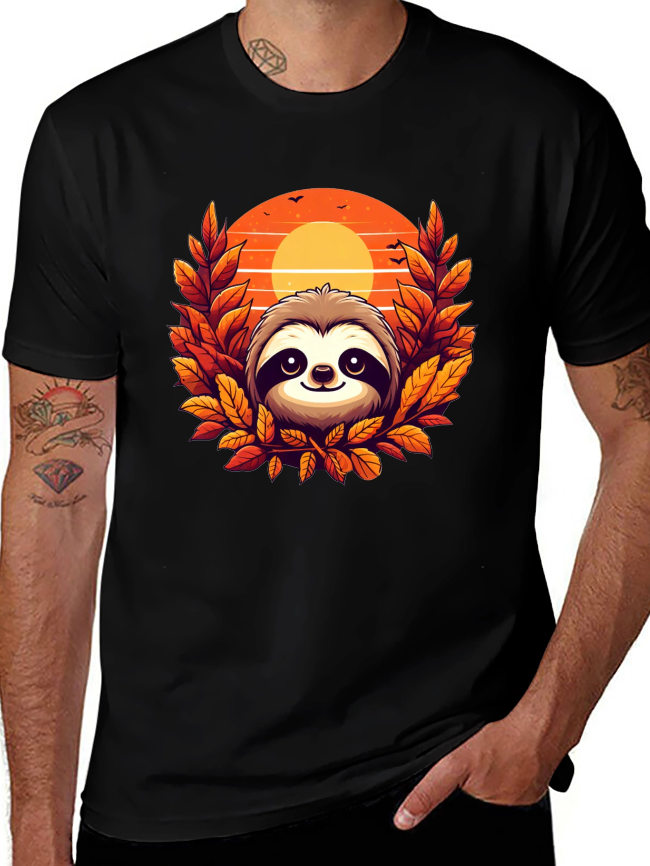 Sloth Sunset Graphic Tee - Cozy Comfort