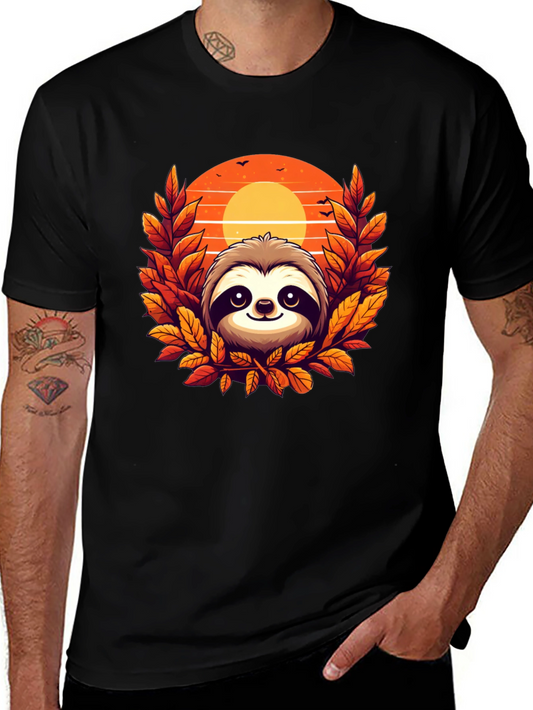 Sloth Sunset Graphic Tee - Cozy Comfort