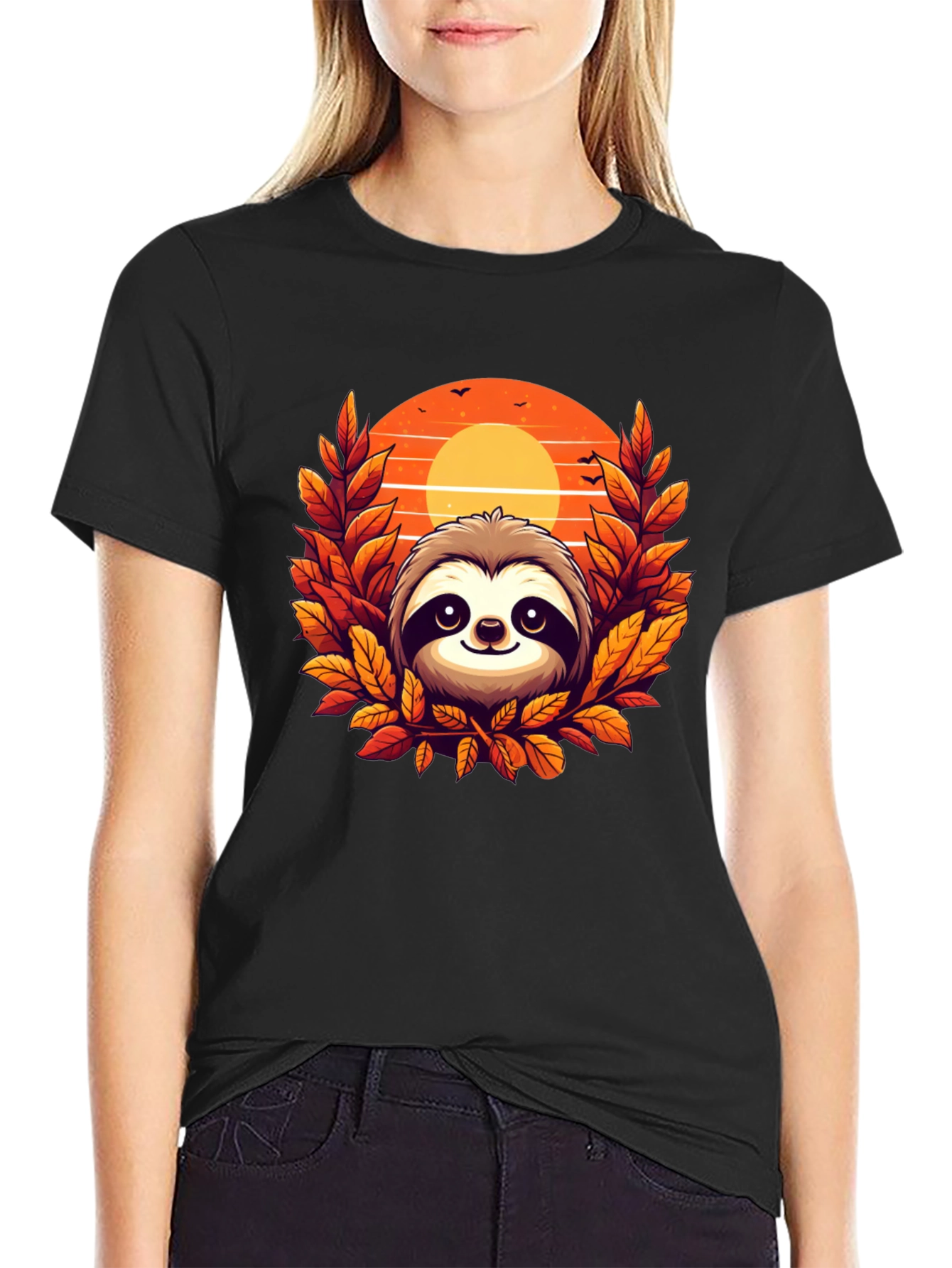 Sloth Sunset Graphic Tee - Cozy Comfort