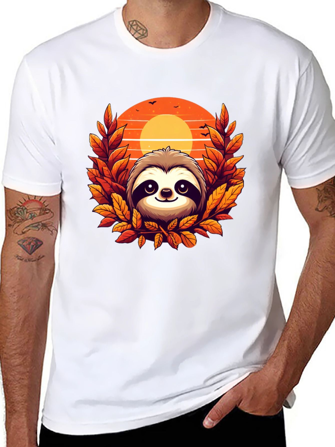 Sloth Sunset Graphic Tee - Cozy Comfort